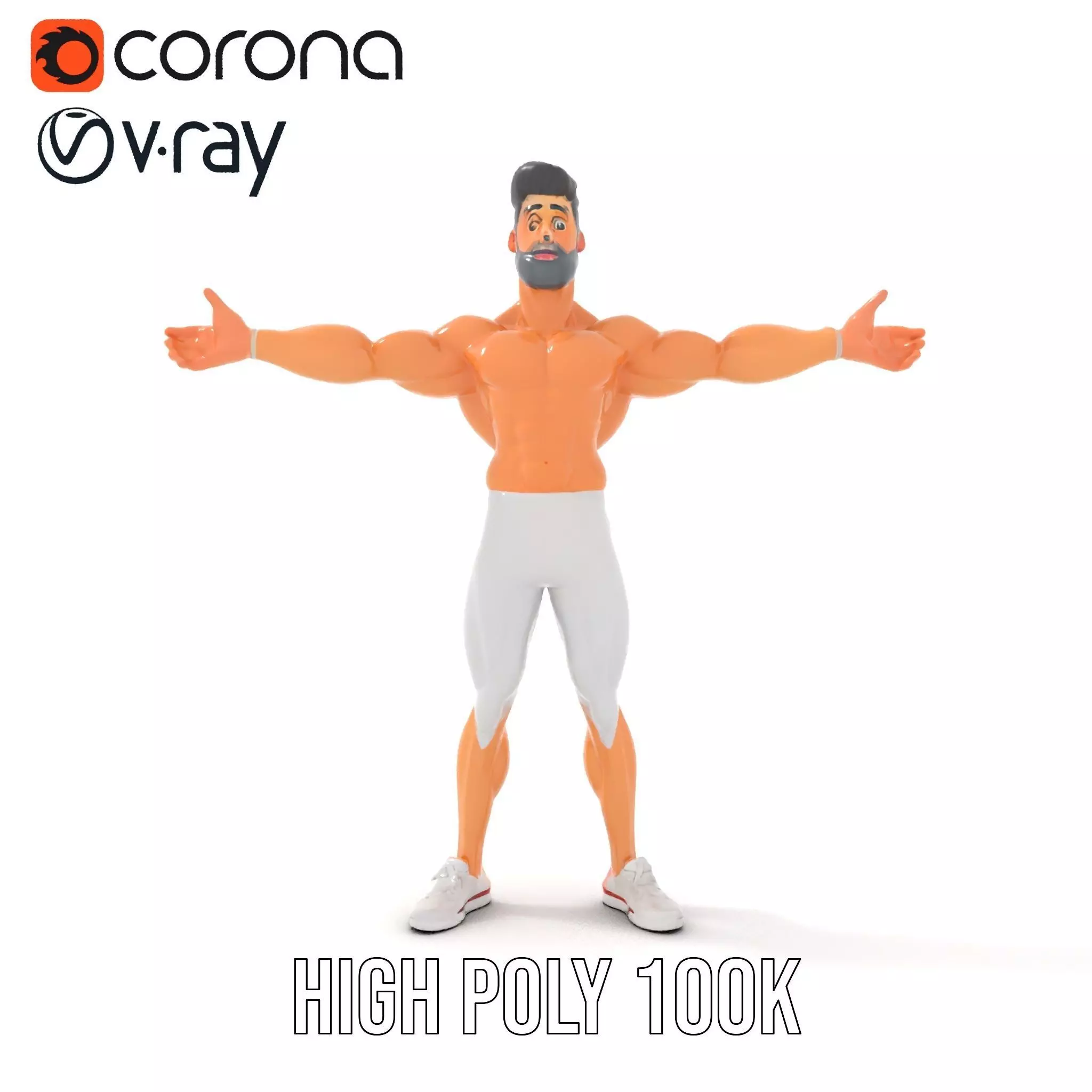 Athletic Hero Character model pack Low-poly 3D model_26