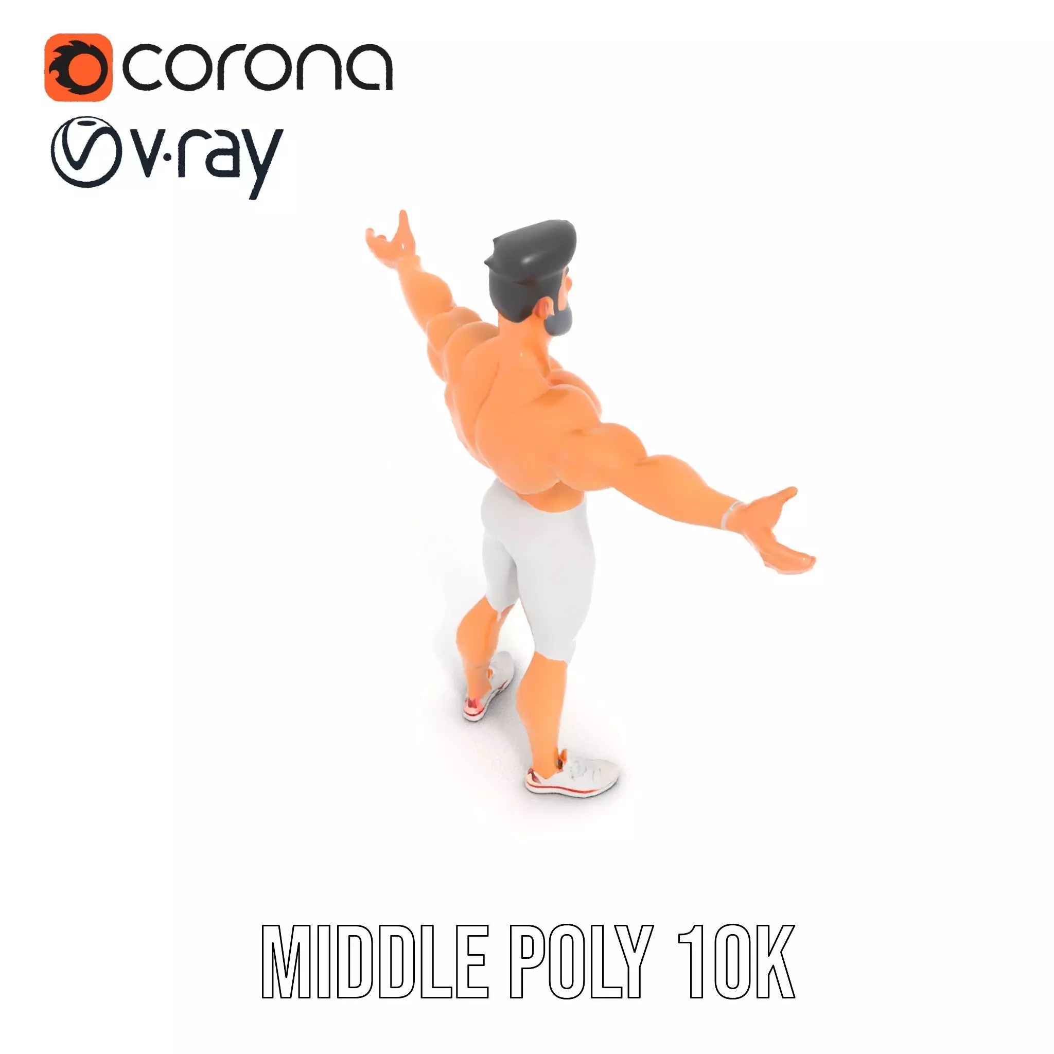 Athletic Hero Character model pack Low-poly 3D model_5