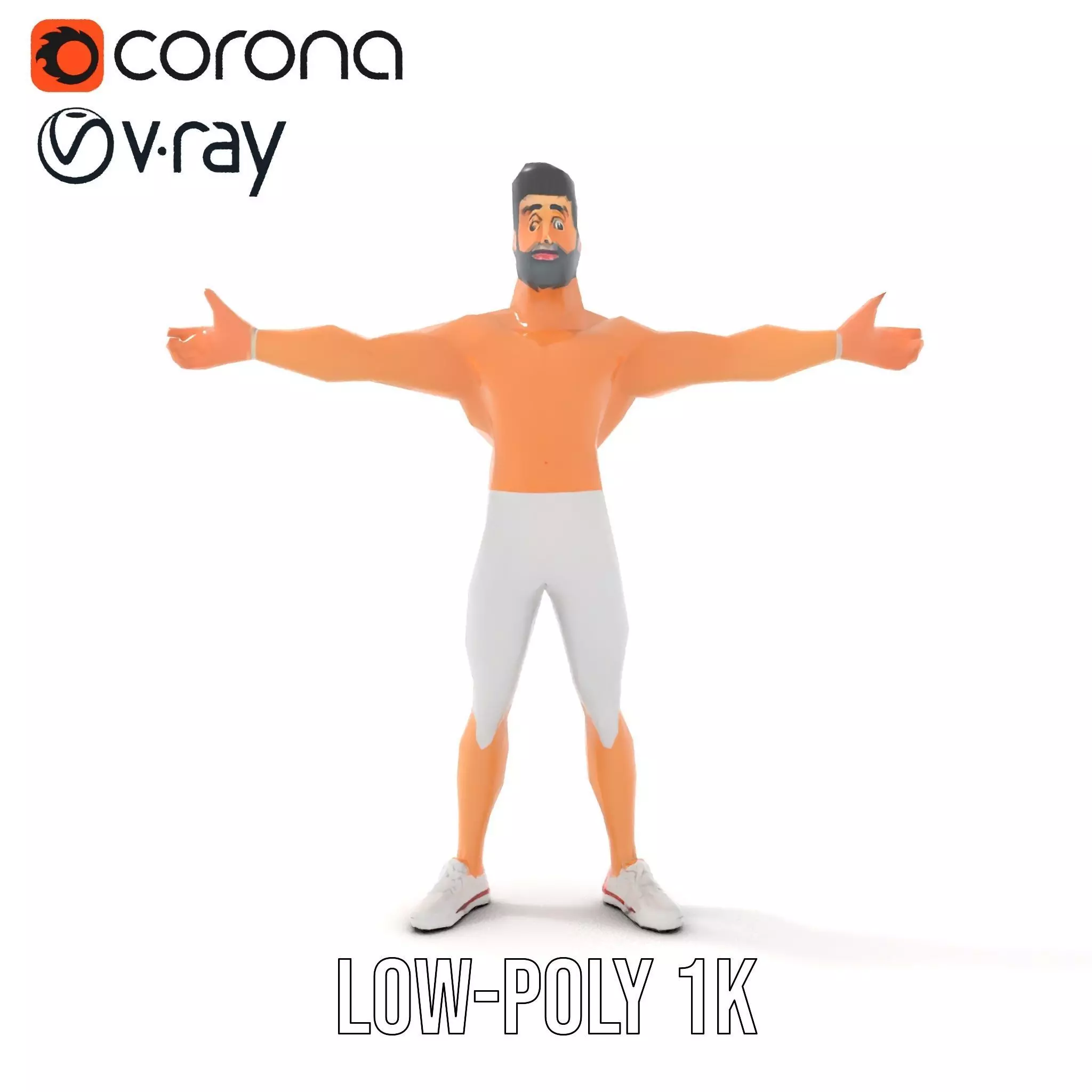 Athletic Hero Character model pack Low-poly 3D model_11