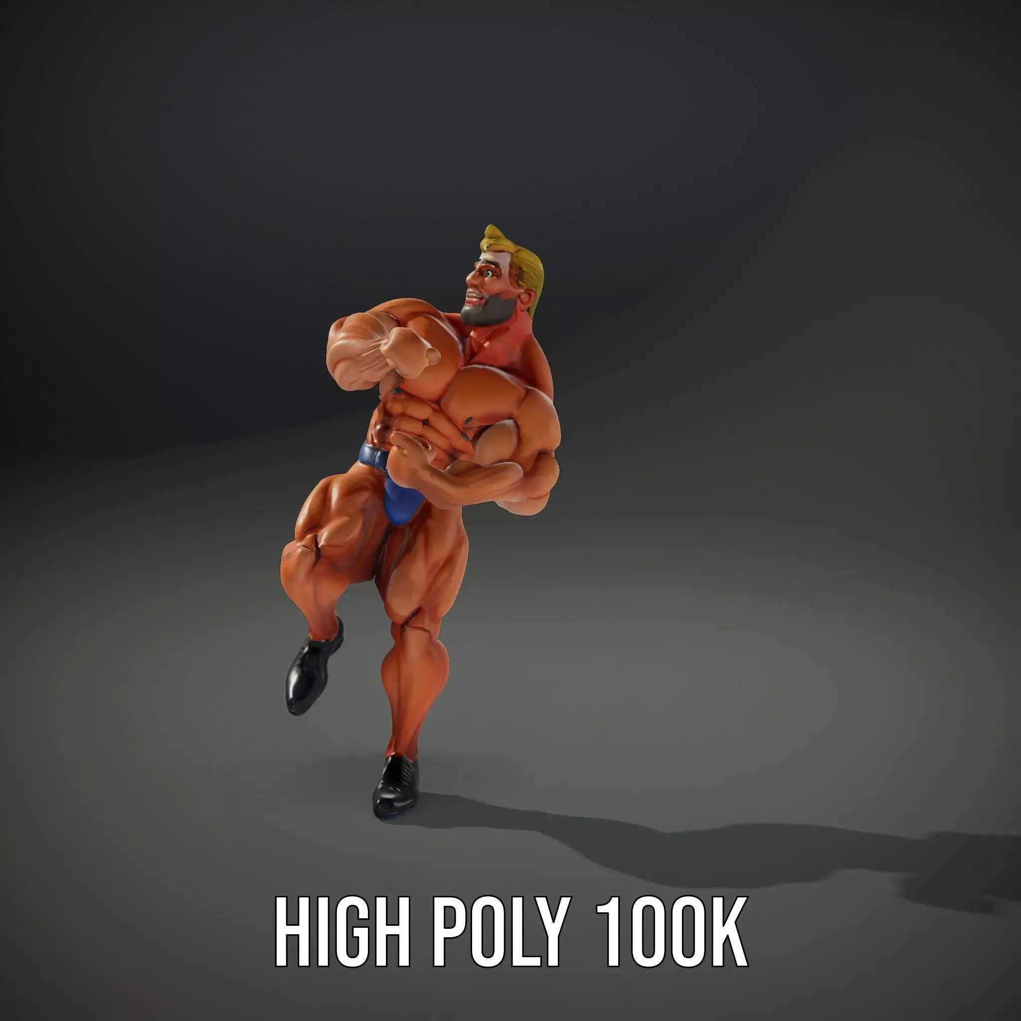 Muscular Heroic Figure model pack Low-poly 3D model_8