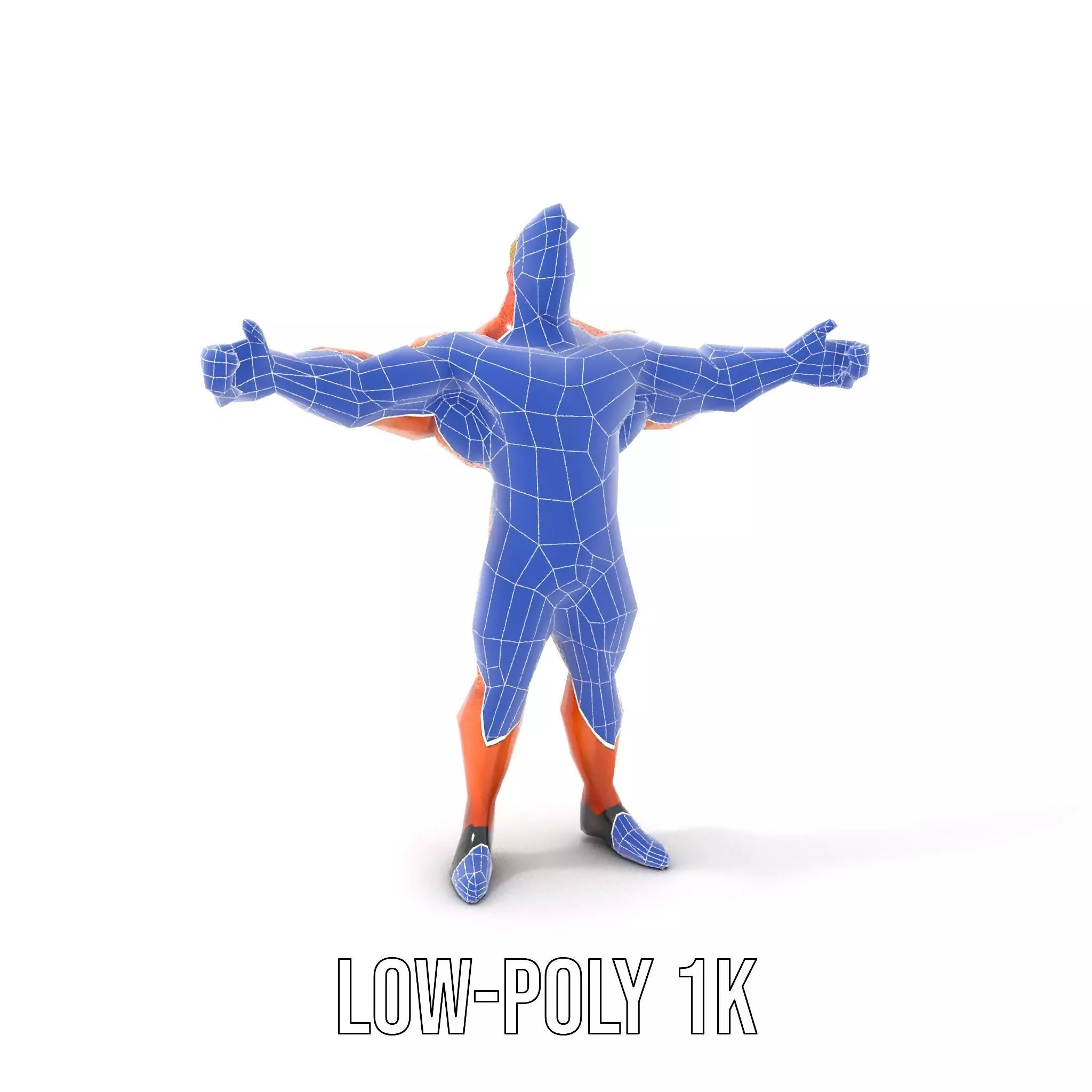 Muscular Heroic Figure model pack Low-poly 3D model_12