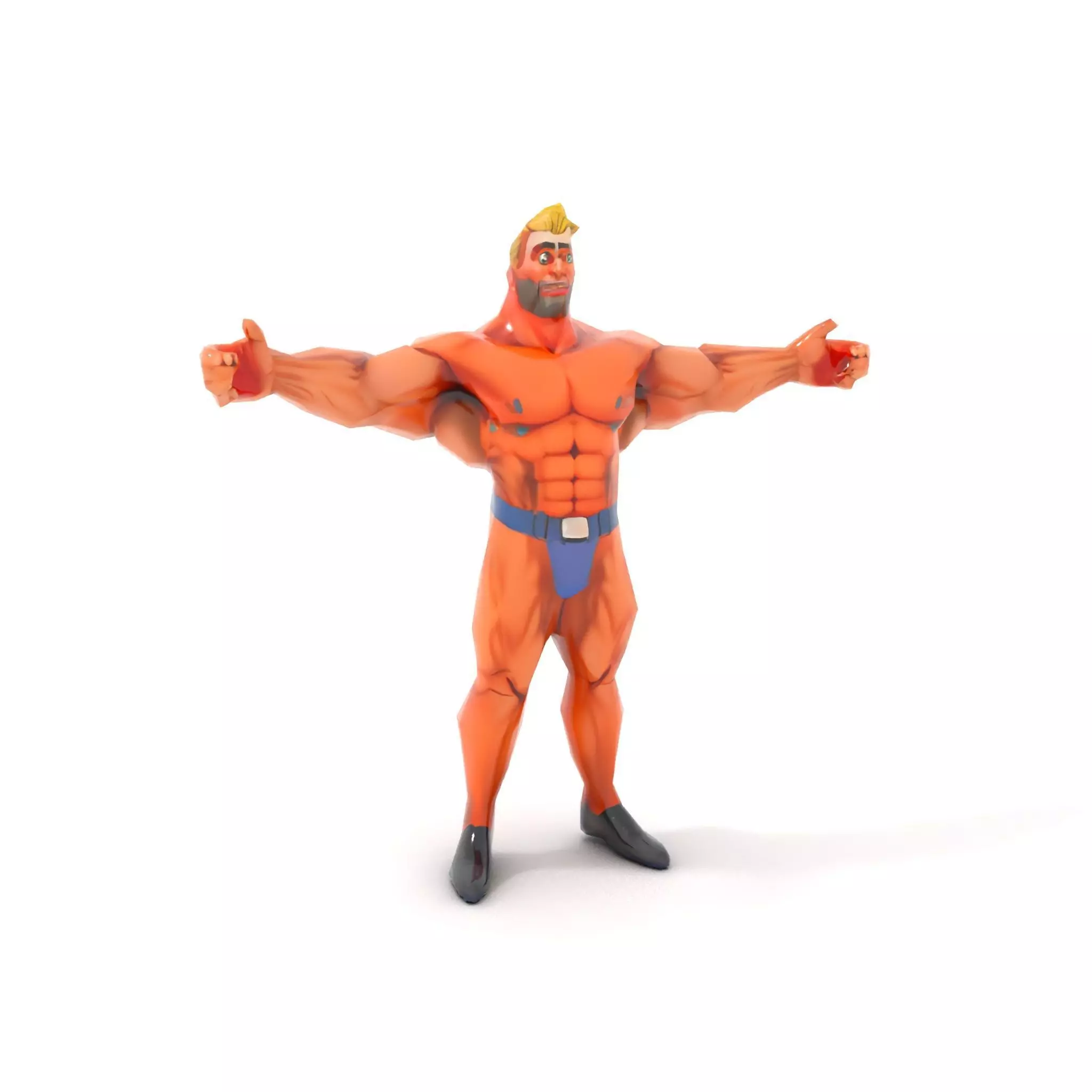 Muscular Heroic Figure model pack Low-poly 3D model_9