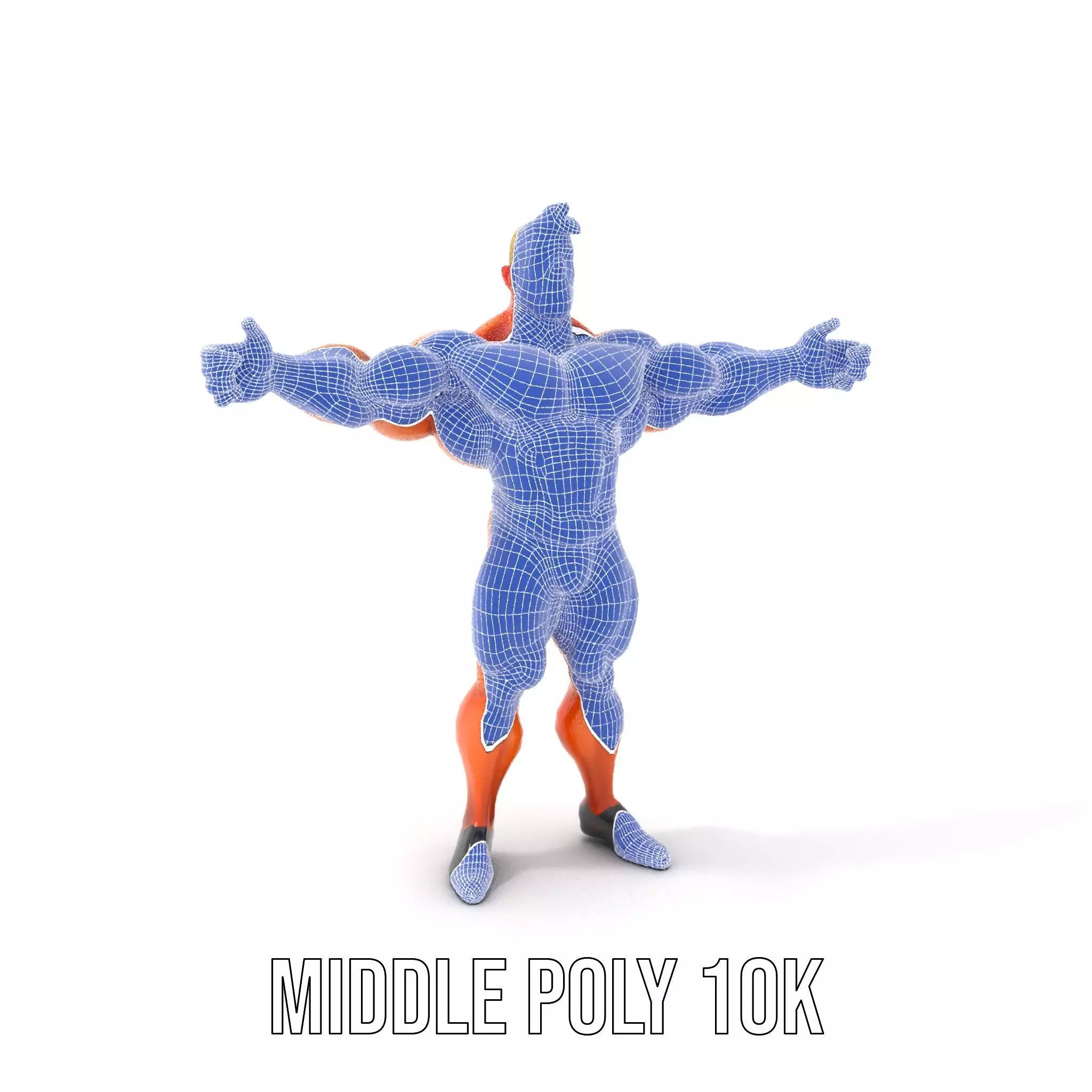 Muscular Heroic Figure model pack Low-poly 3D model_19