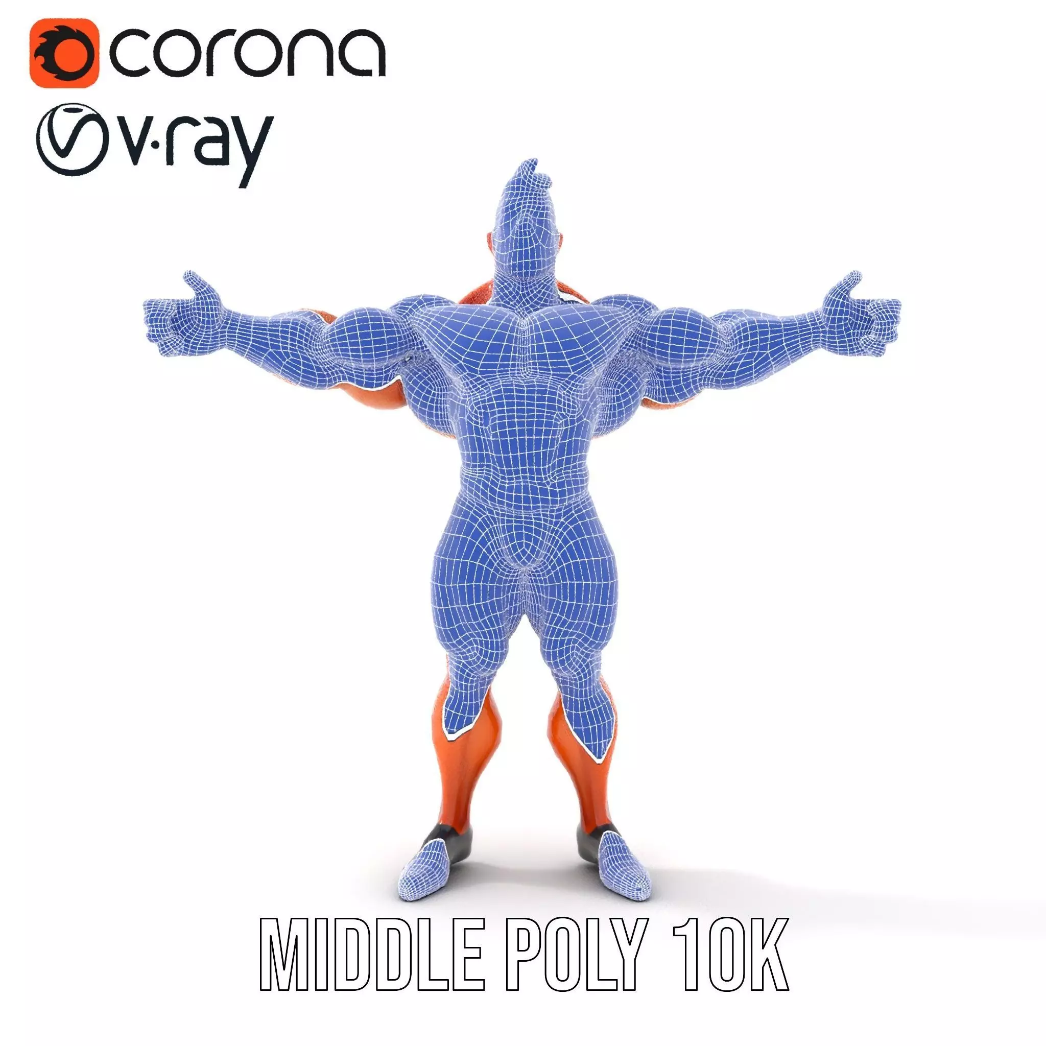 Muscular Heroic Figure model pack Low-poly 3D model_29
