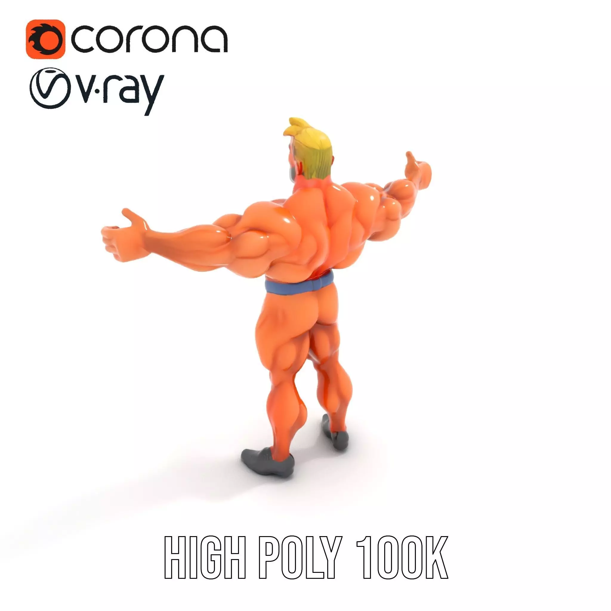 Muscular Heroic Figure model pack Low-poly 3D model_28