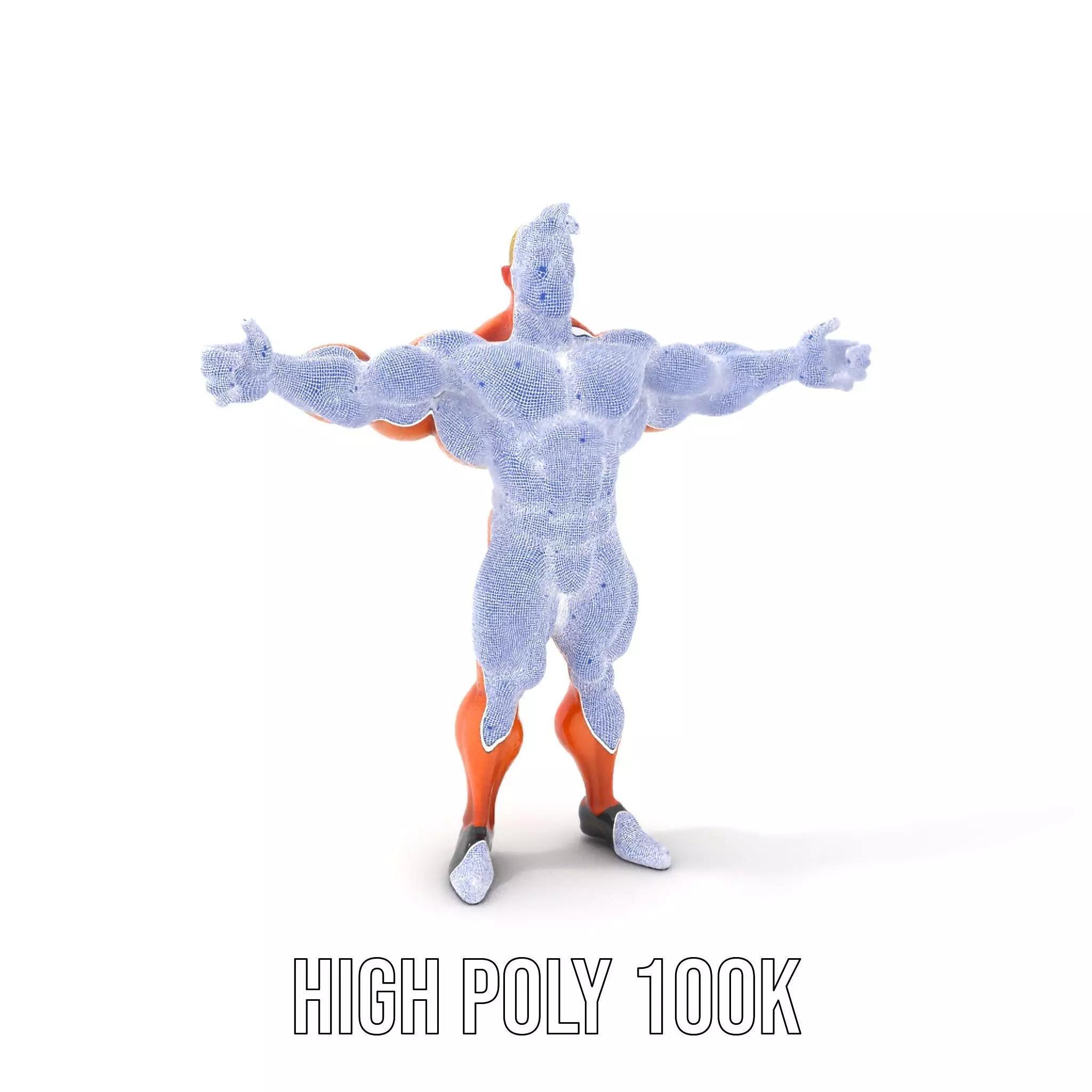 Muscular Heroic Figure model pack Low-poly 3D model_4