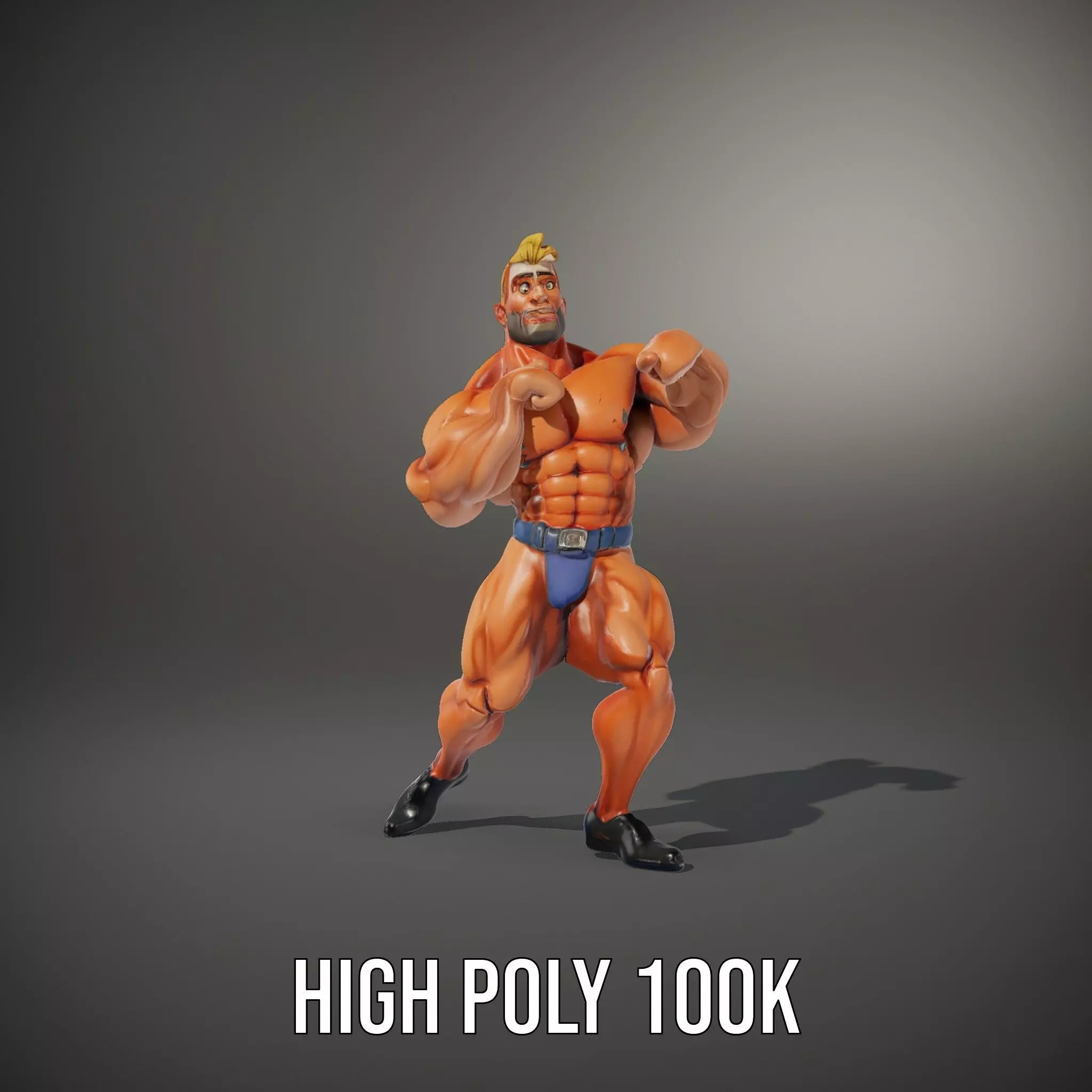 Muscular Heroic Figure model pack Low-poly 3D model_10