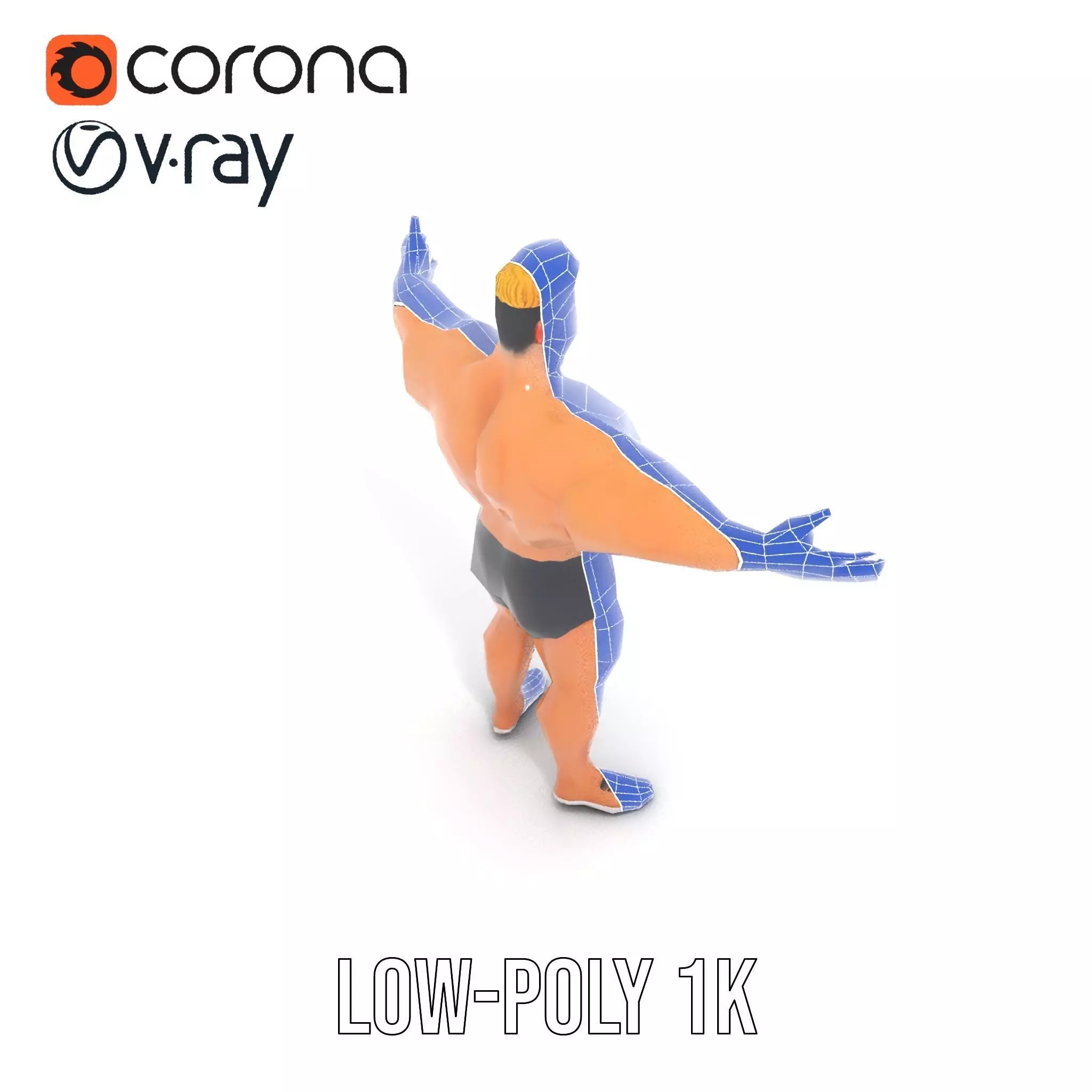 Muscular Cartoon Hero model pack Low-poly 3D model_31