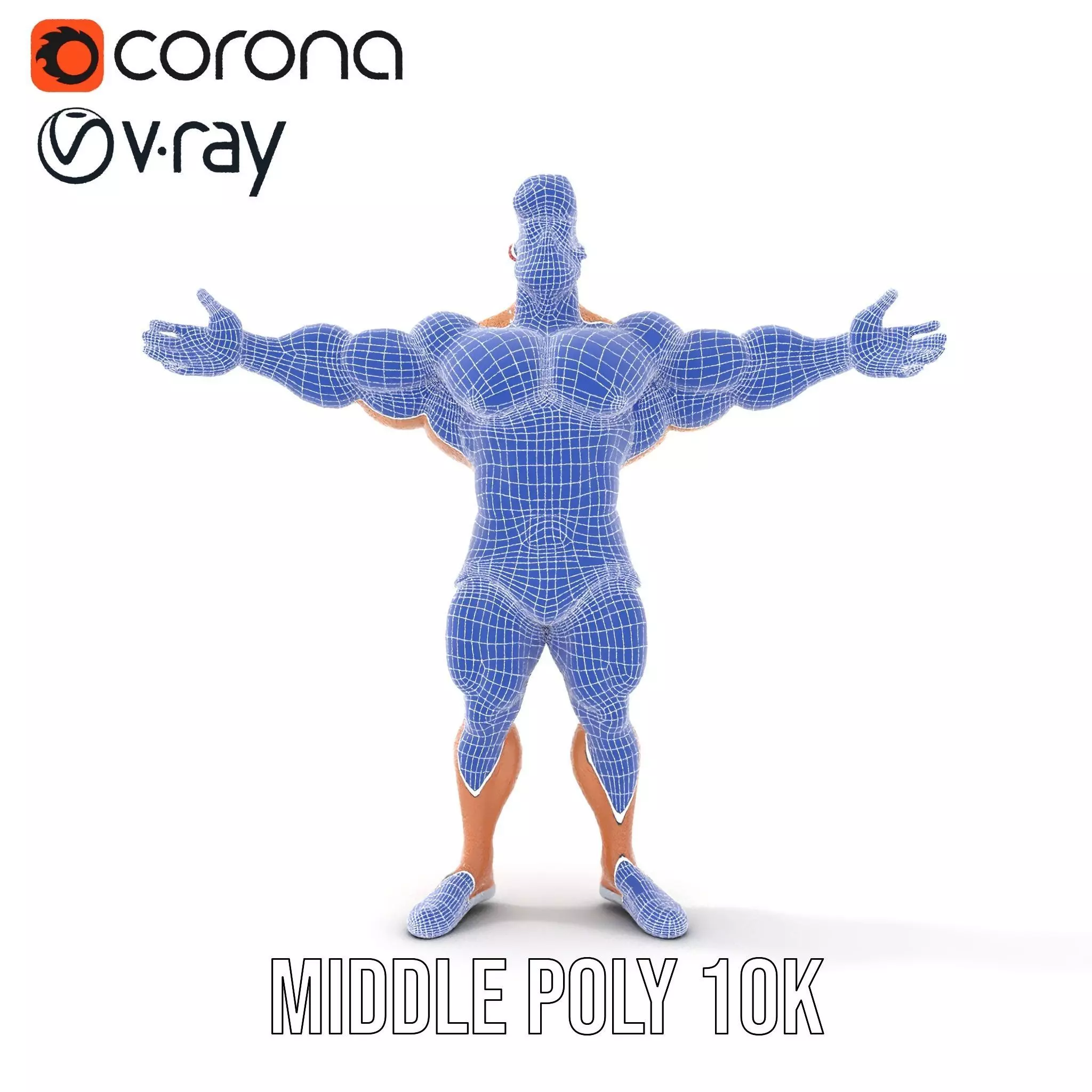 Muscular Cartoon Hero model pack Low-poly 3D model_30