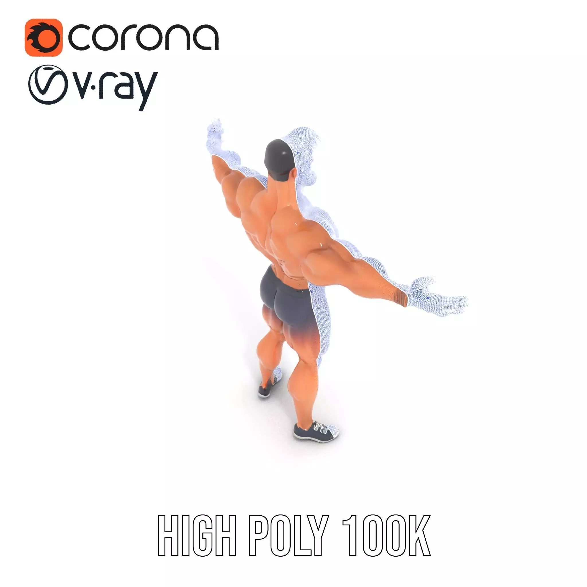 Heroic Muscle Man model pack Low-poly 3D model_25