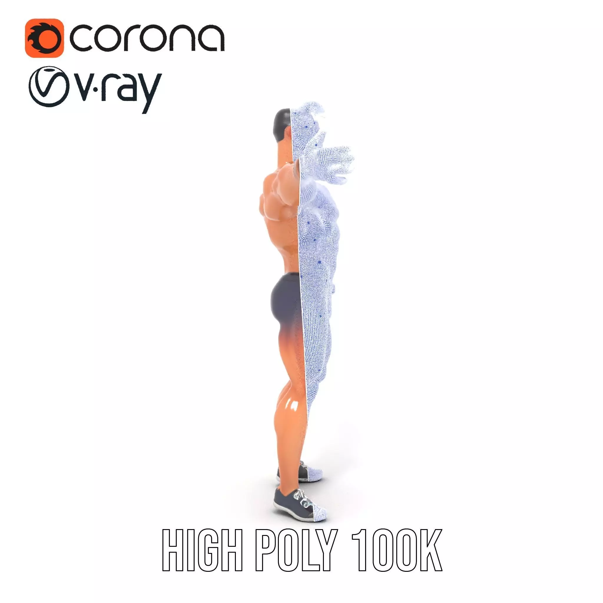 Heroic Muscle Man model pack Low-poly 3D model_20