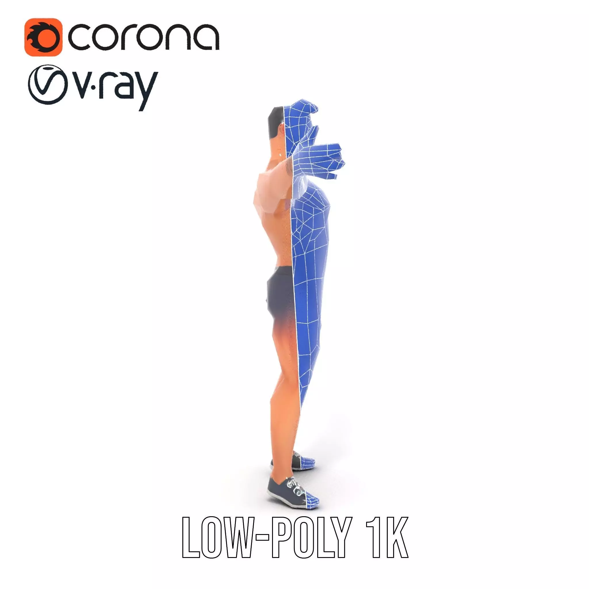 Heroic Muscle Man model pack Low-poly 3D model_22