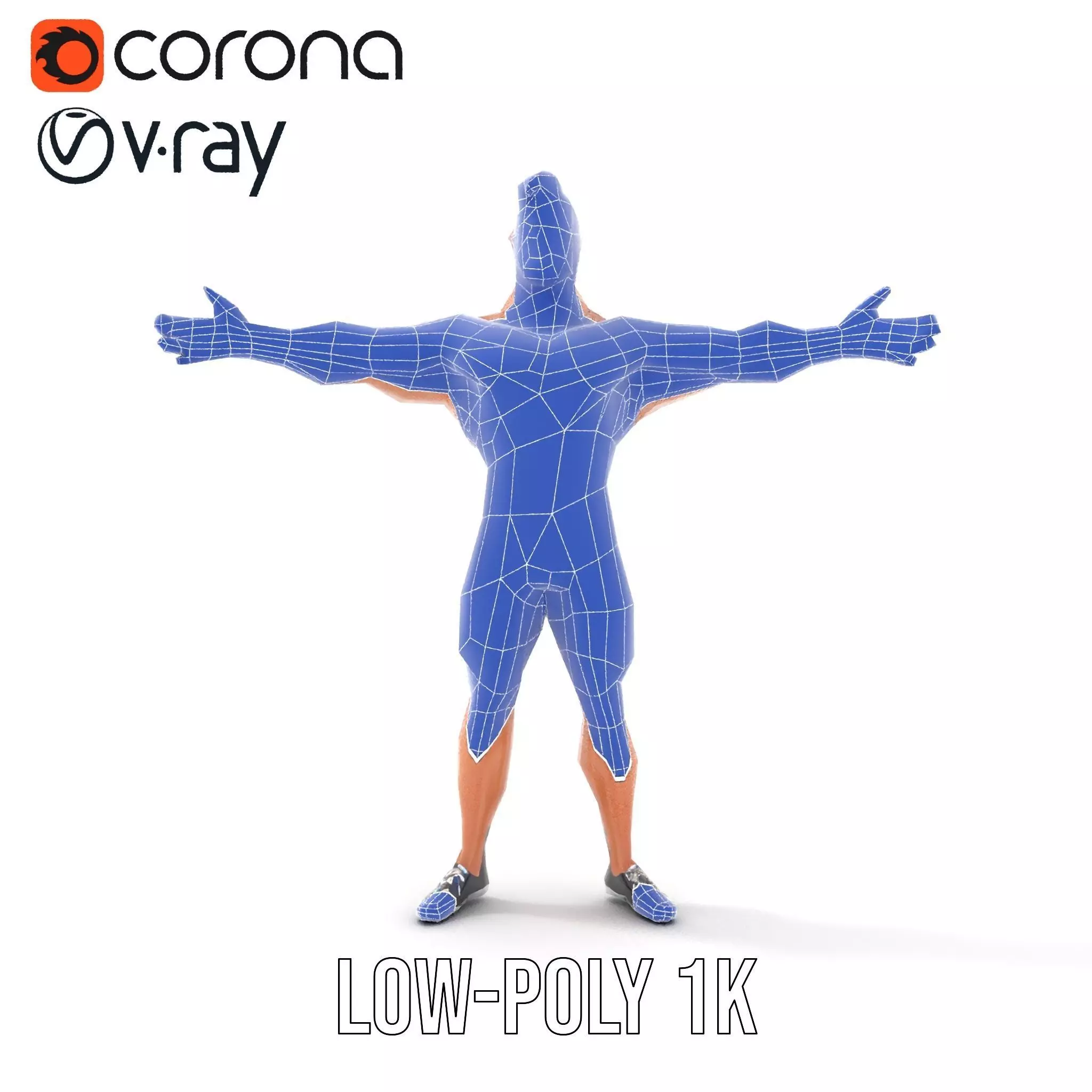 Heroic Muscle Man model pack Low-poly 3D model_24