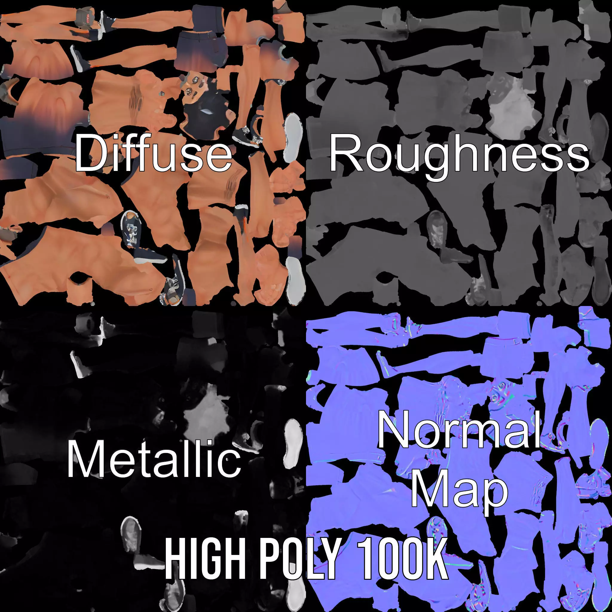 Heroic Muscle Man model pack Low-poly 3D model_3