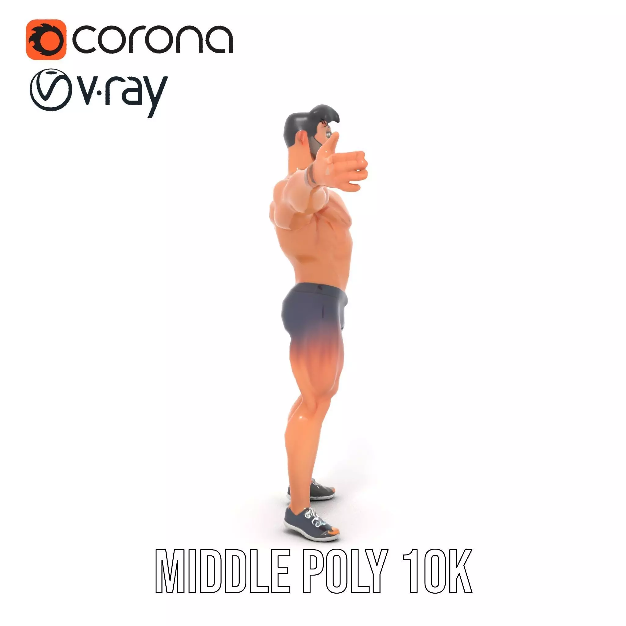 Heroic Muscle Man model pack Low-poly 3D model_15
