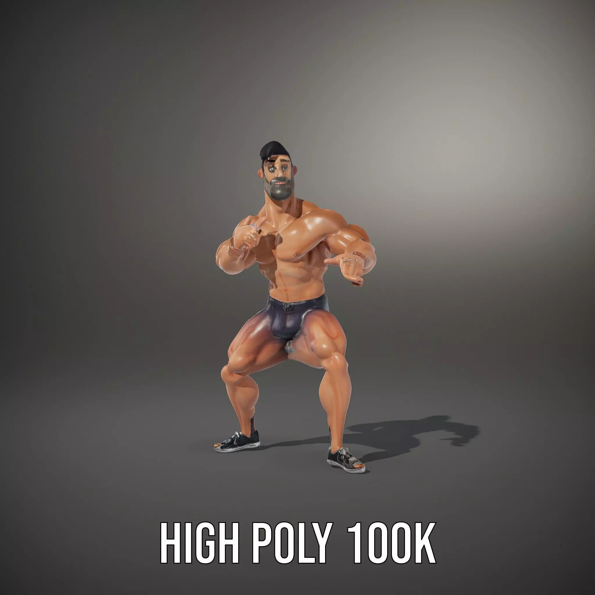Heroic Muscle Man model pack Low-poly 3D model_10
