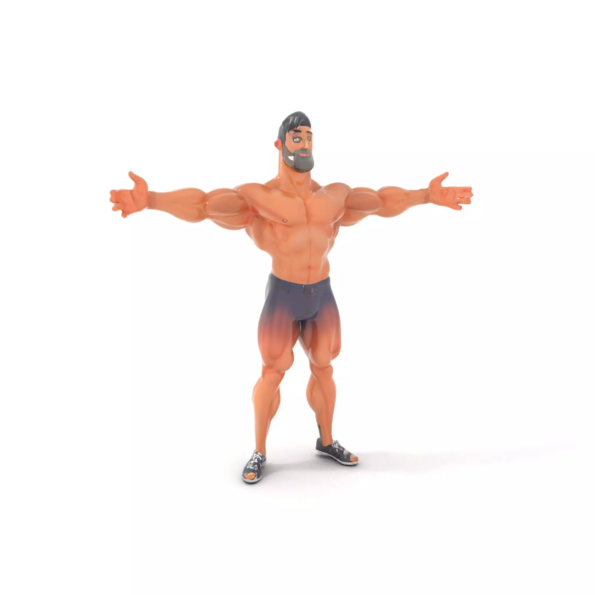 Heroic Muscle Man model pack Low-poly 3D model_0