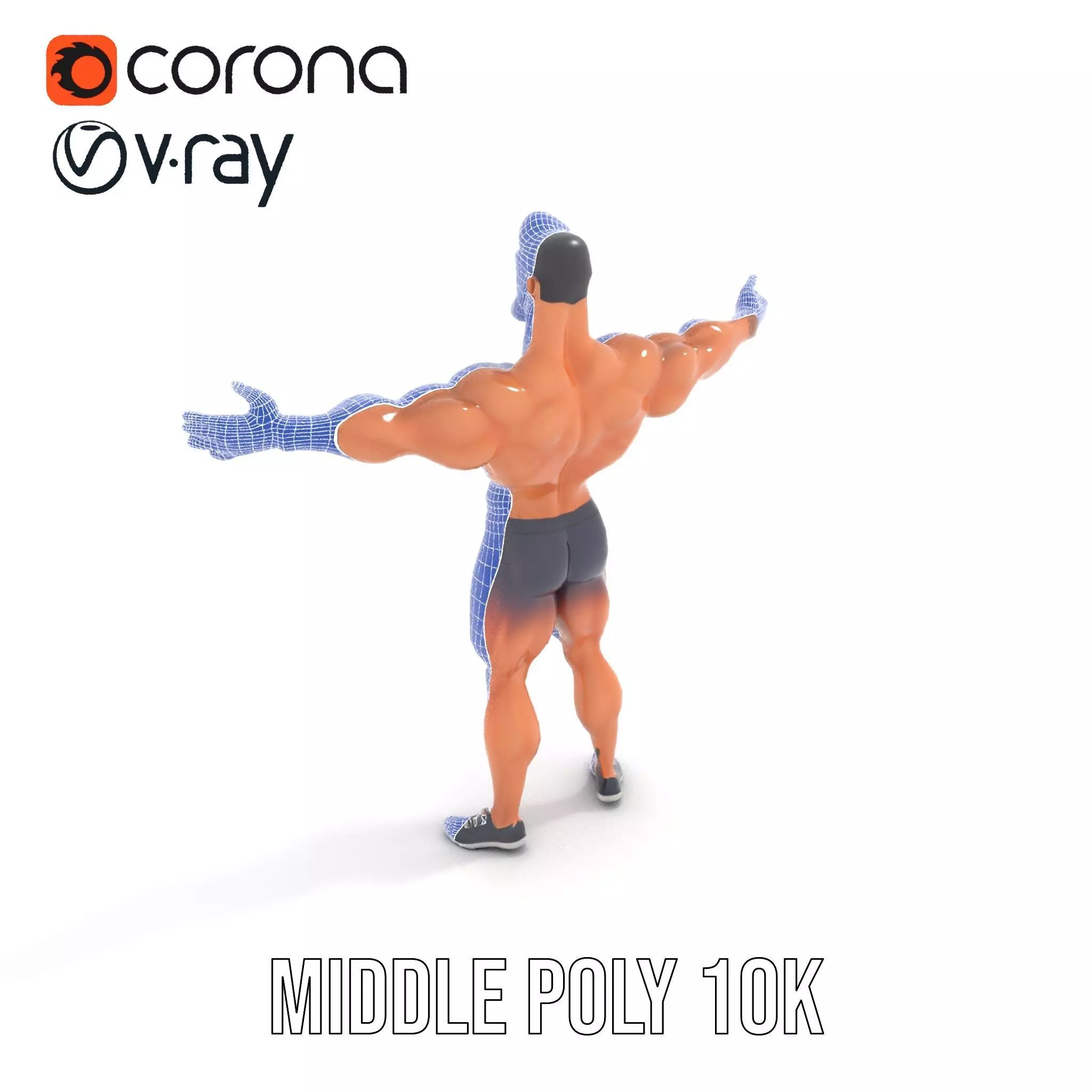 Heroic Muscle Man model pack Low-poly 3D model_13