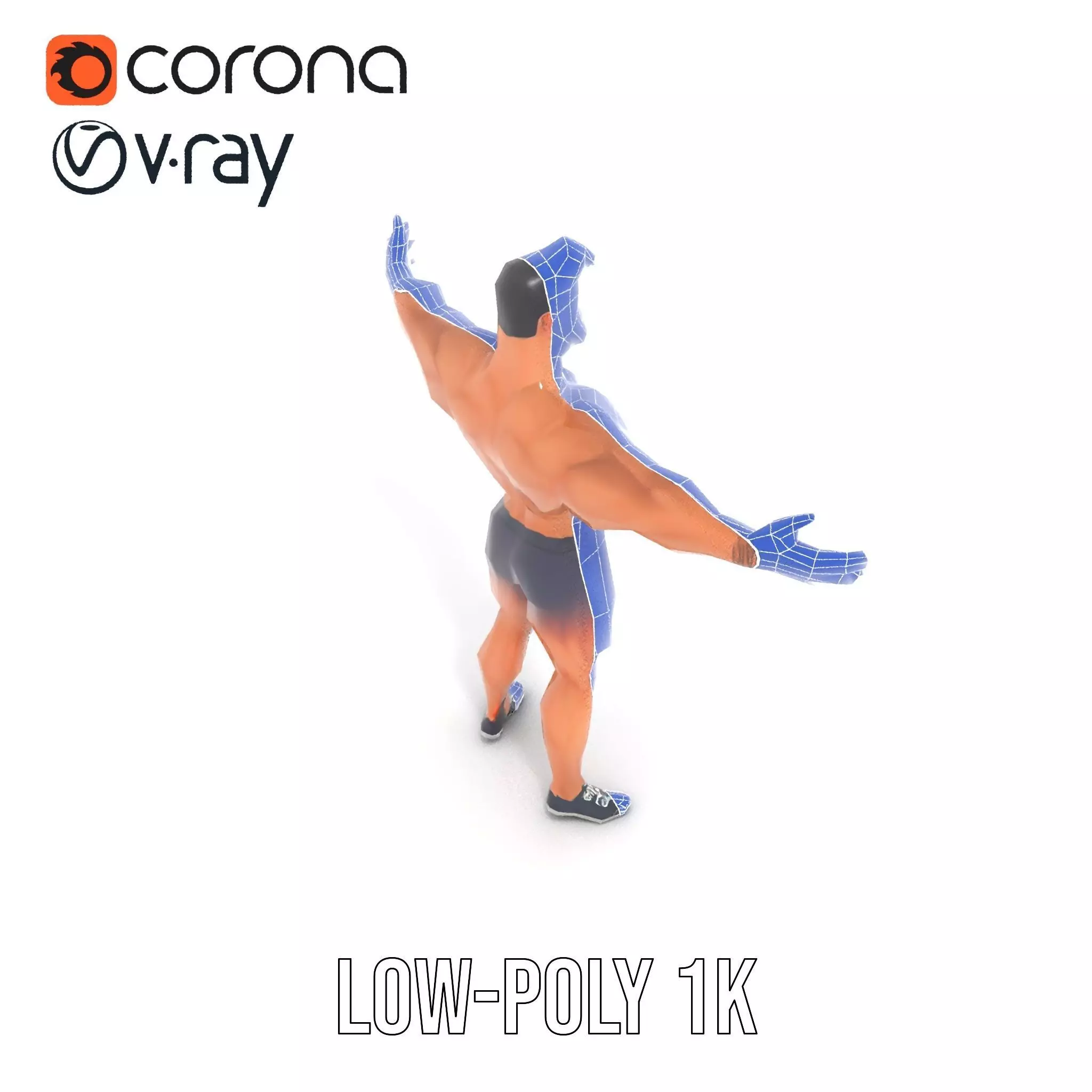 Heroic Muscle Man model pack Low-poly 3D model_30