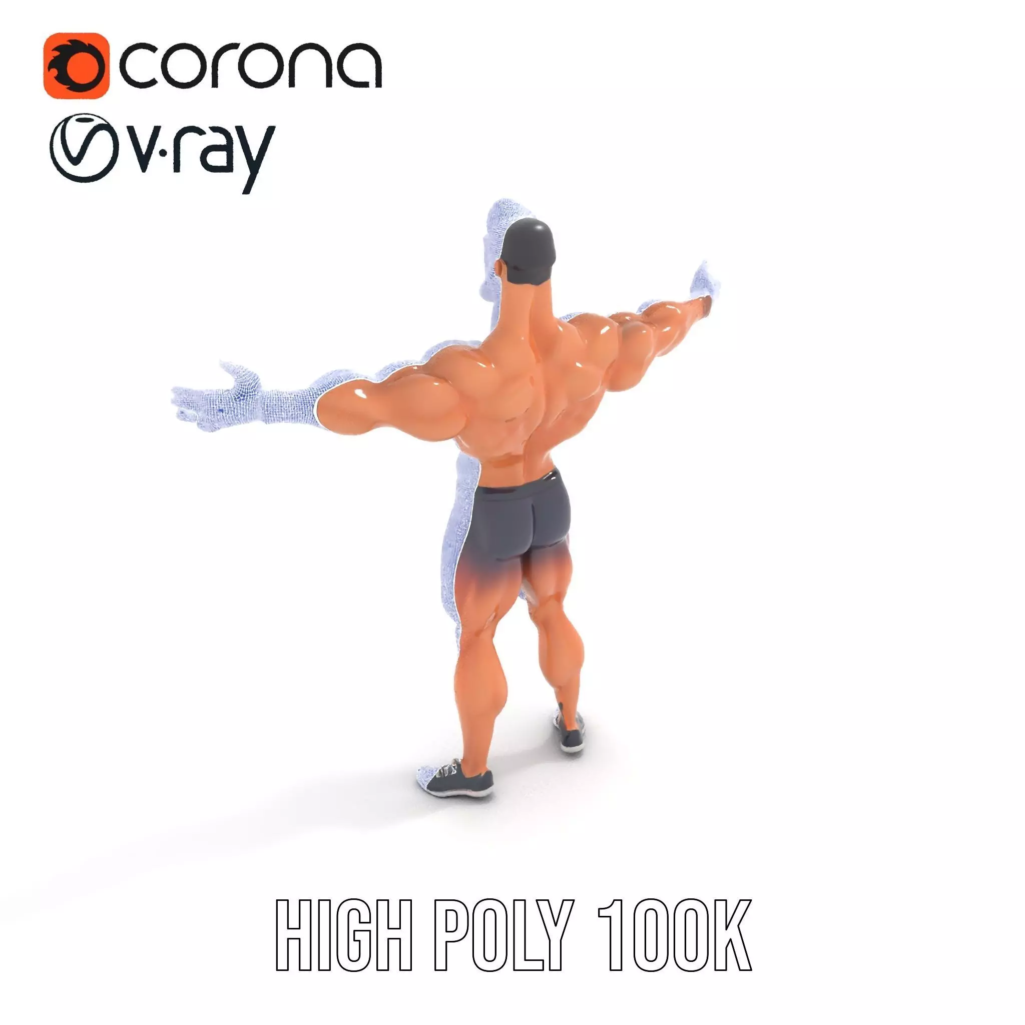 Heroic Muscle Man model pack Low-poly 3D model_32