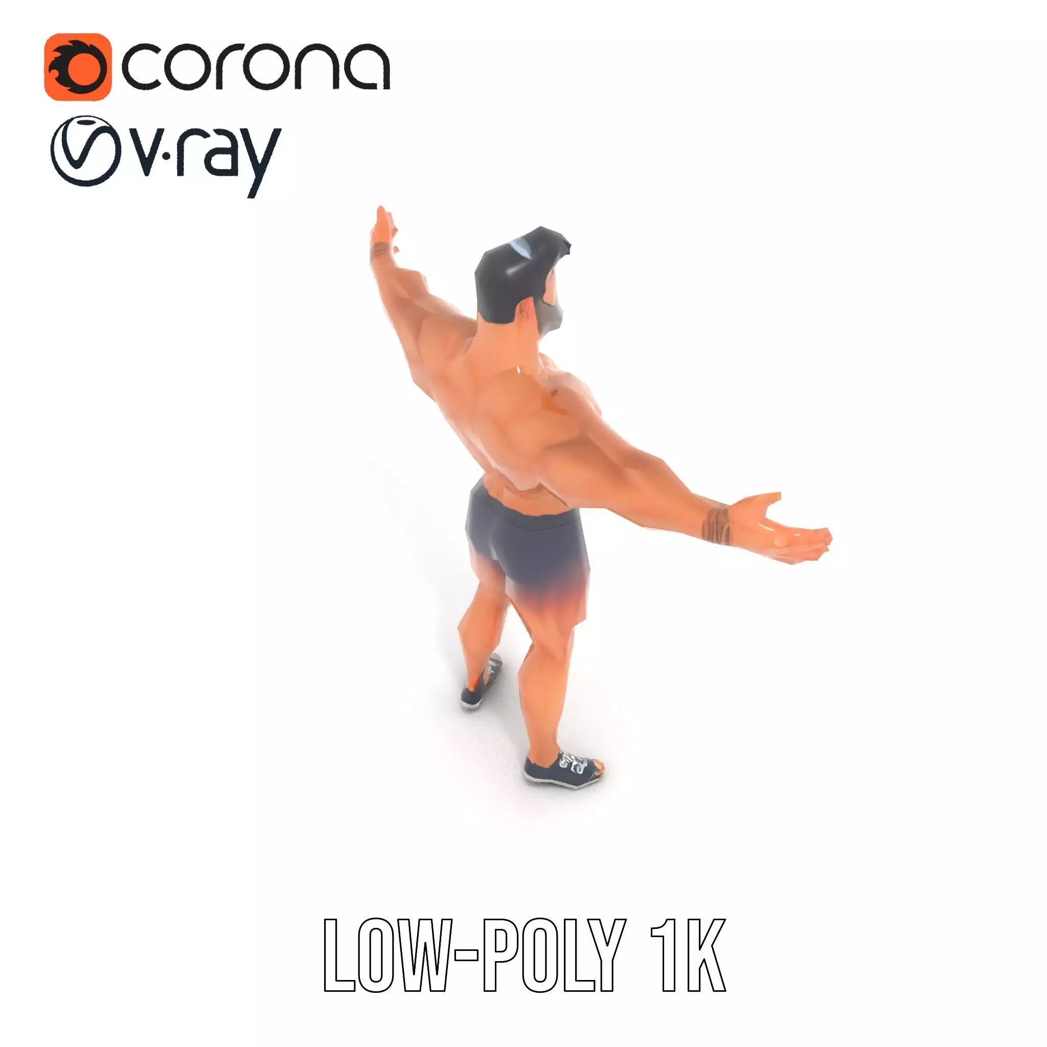 Heroic Muscle Man model pack Low-poly 3D model_12