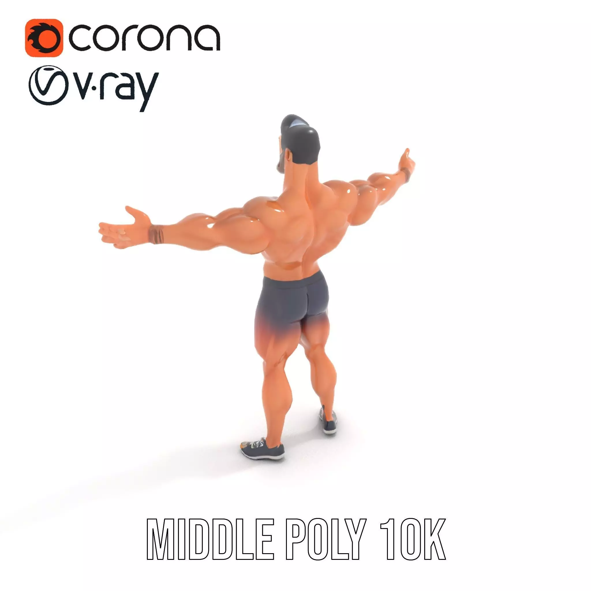 Heroic Muscle Man model pack Low-poly 3D model_11