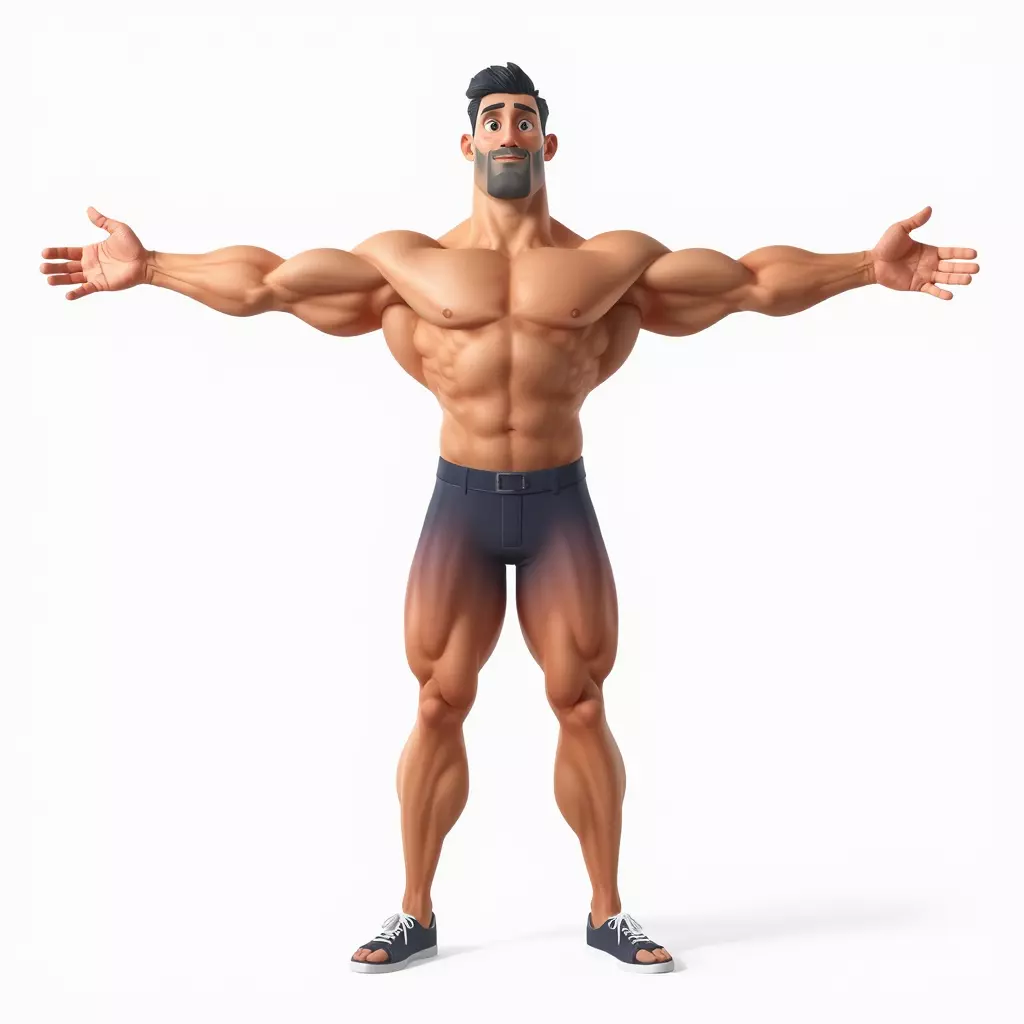 Heroic Muscle Man model pack Low-poly 3D model_2