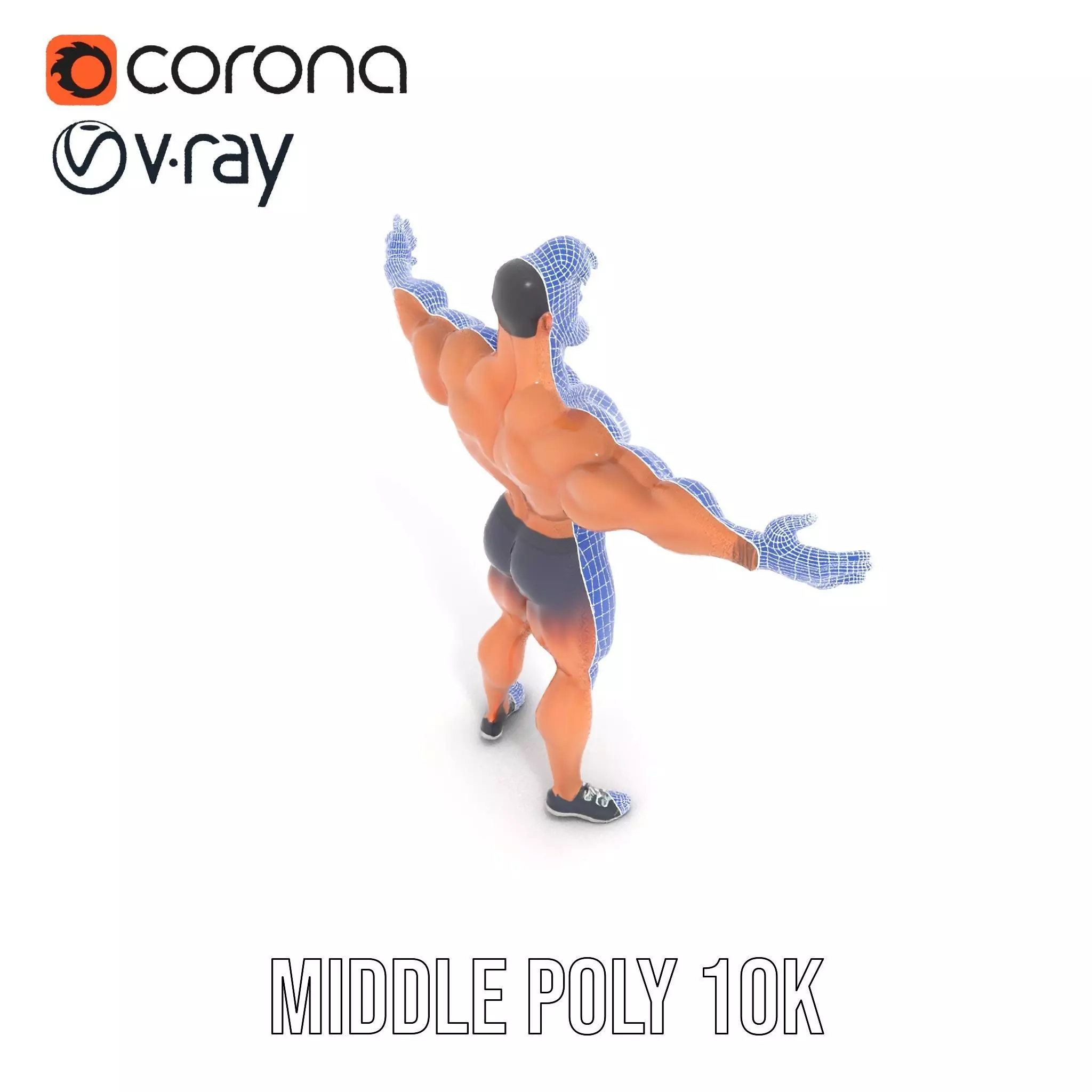 Heroic Muscle Man model pack Low-poly 3D model_21