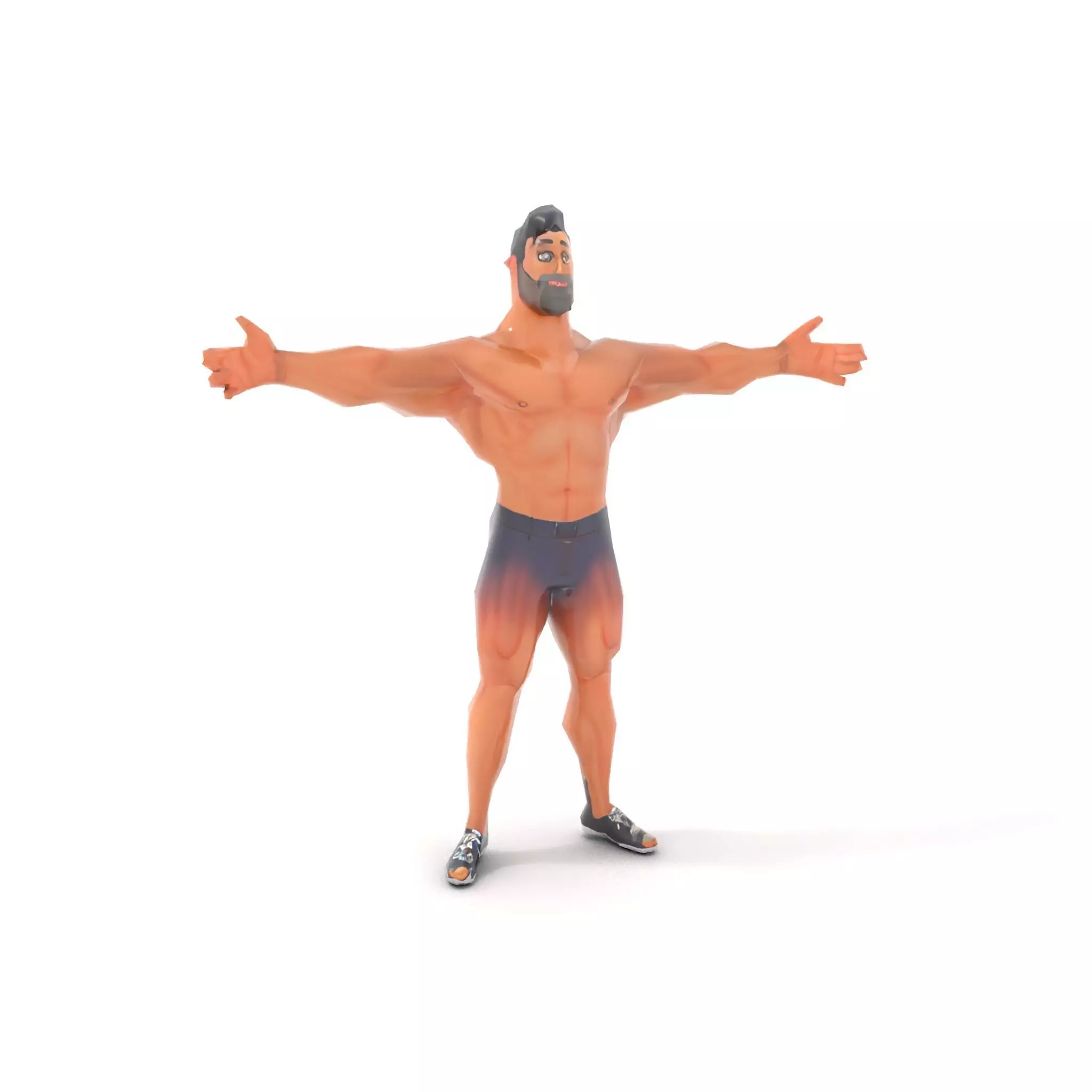 Heroic Muscle Man model pack Low-poly 3D model_14