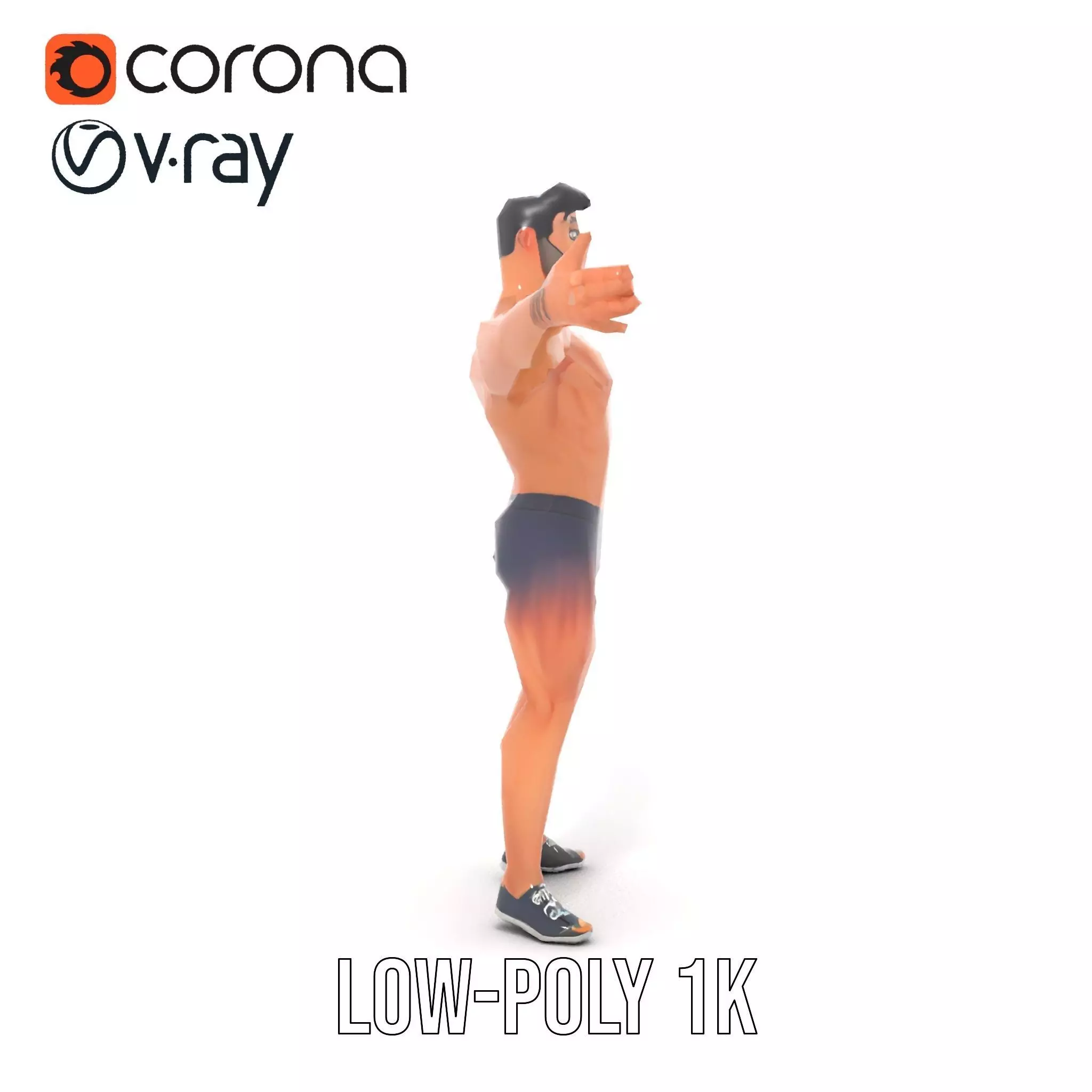 Heroic Muscle Man model pack Low-poly 3D model_19