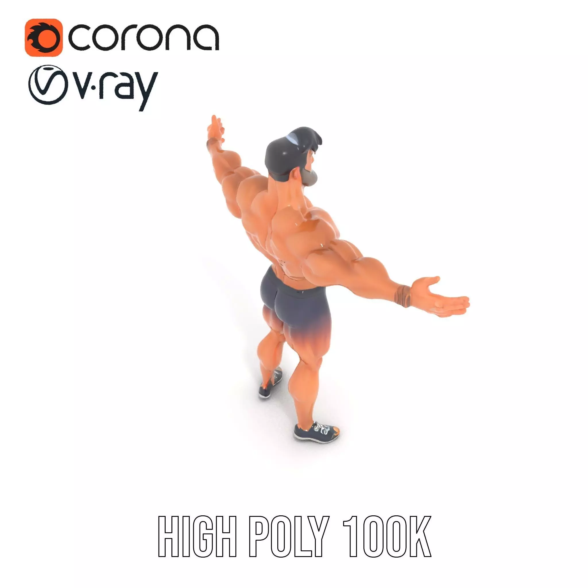 Heroic Muscle Man model pack Low-poly 3D model_31