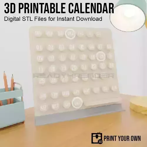 3D DESK CALENDAR WITH INDICATOR RING ENGLISH - SPANISH