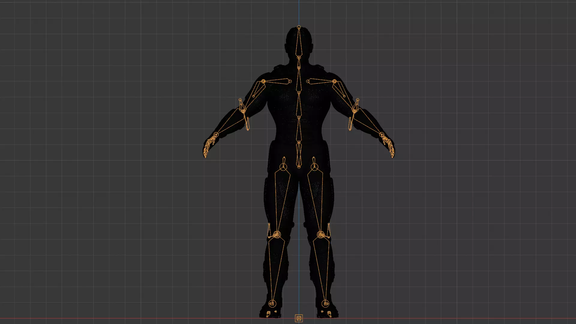 Futuristic Armored Superhero Rigged 3D Character Low-poly 3D model_12