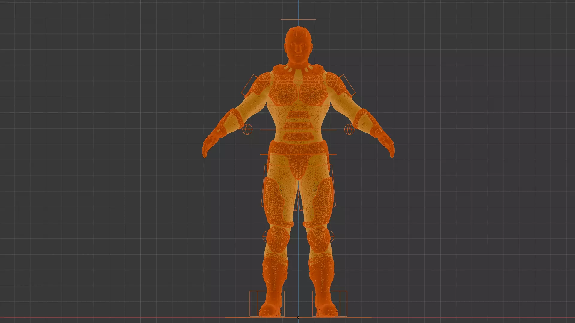 Futuristic Armored Superhero Rigged 3D Character Low-poly 3D model_15