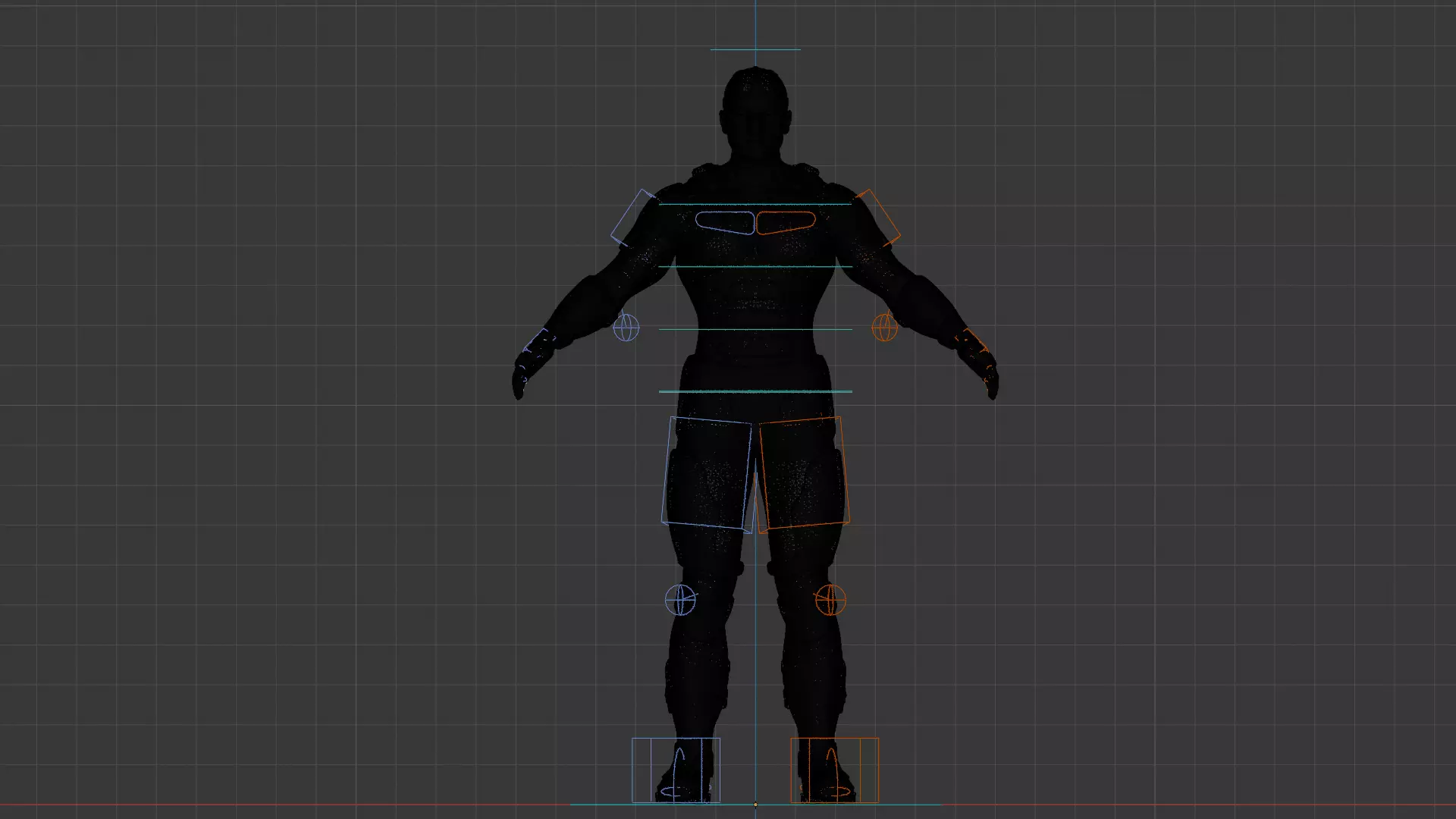 Futuristic Armored Superhero Rigged 3D Character Low-poly 3D model_14