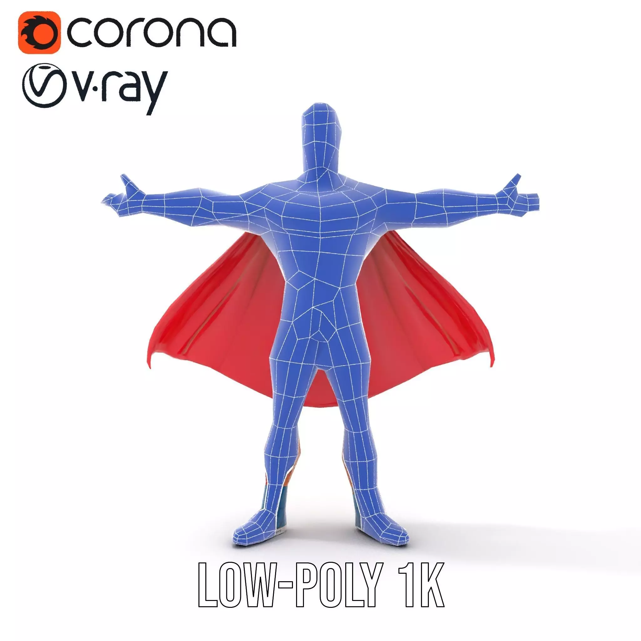 Heroic Red Cape model pack Low-poly 3D model_25