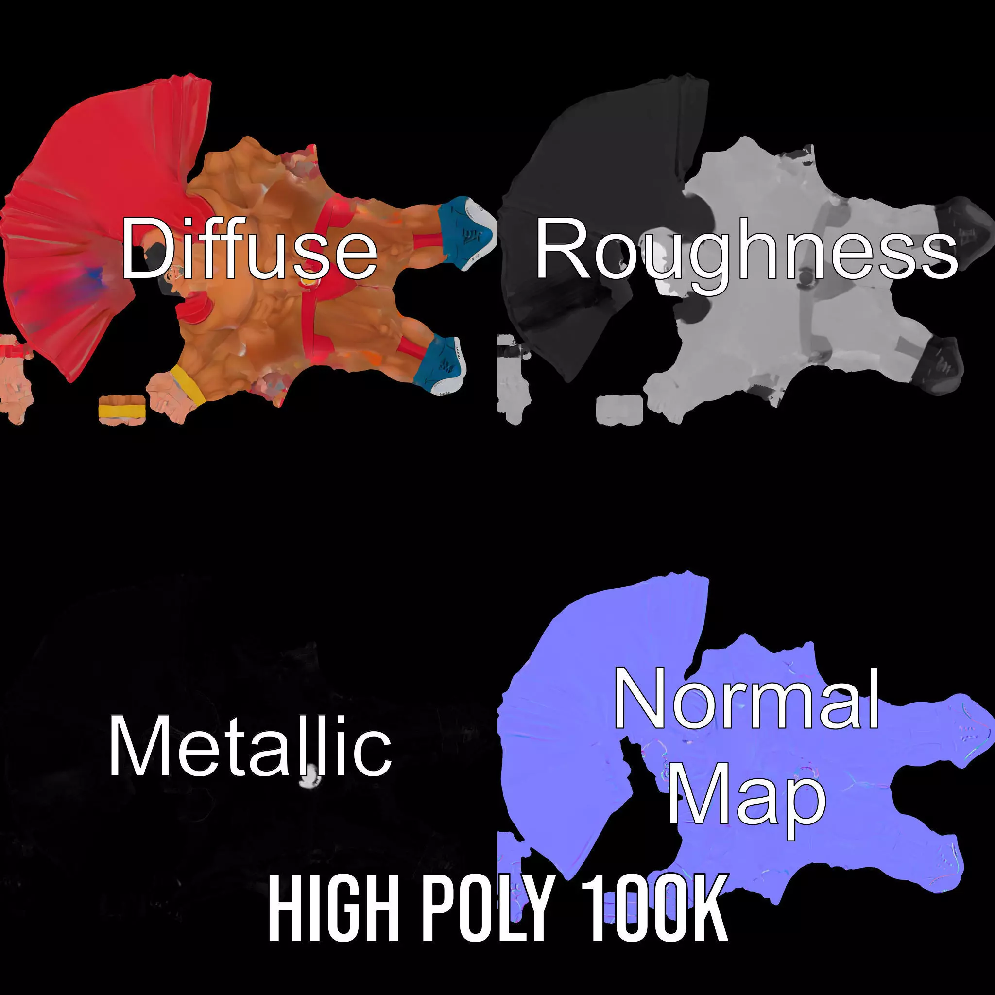 Heroic Red Cape model pack Low-poly 3D model_3