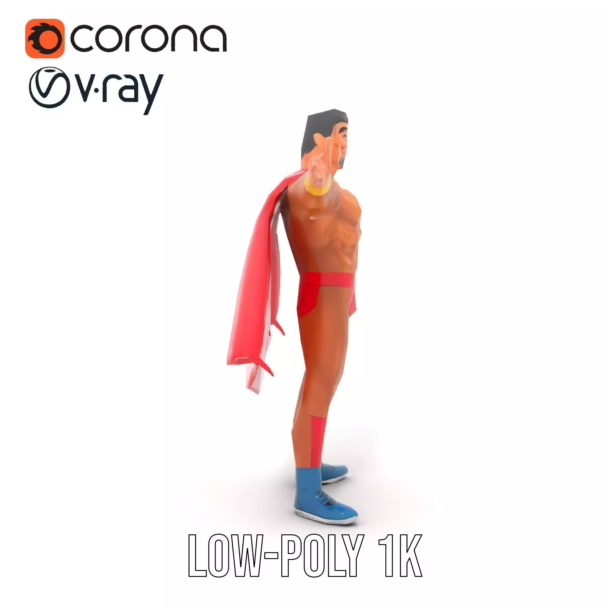 Heroic Red Cape model pack Low-poly 3D model_17