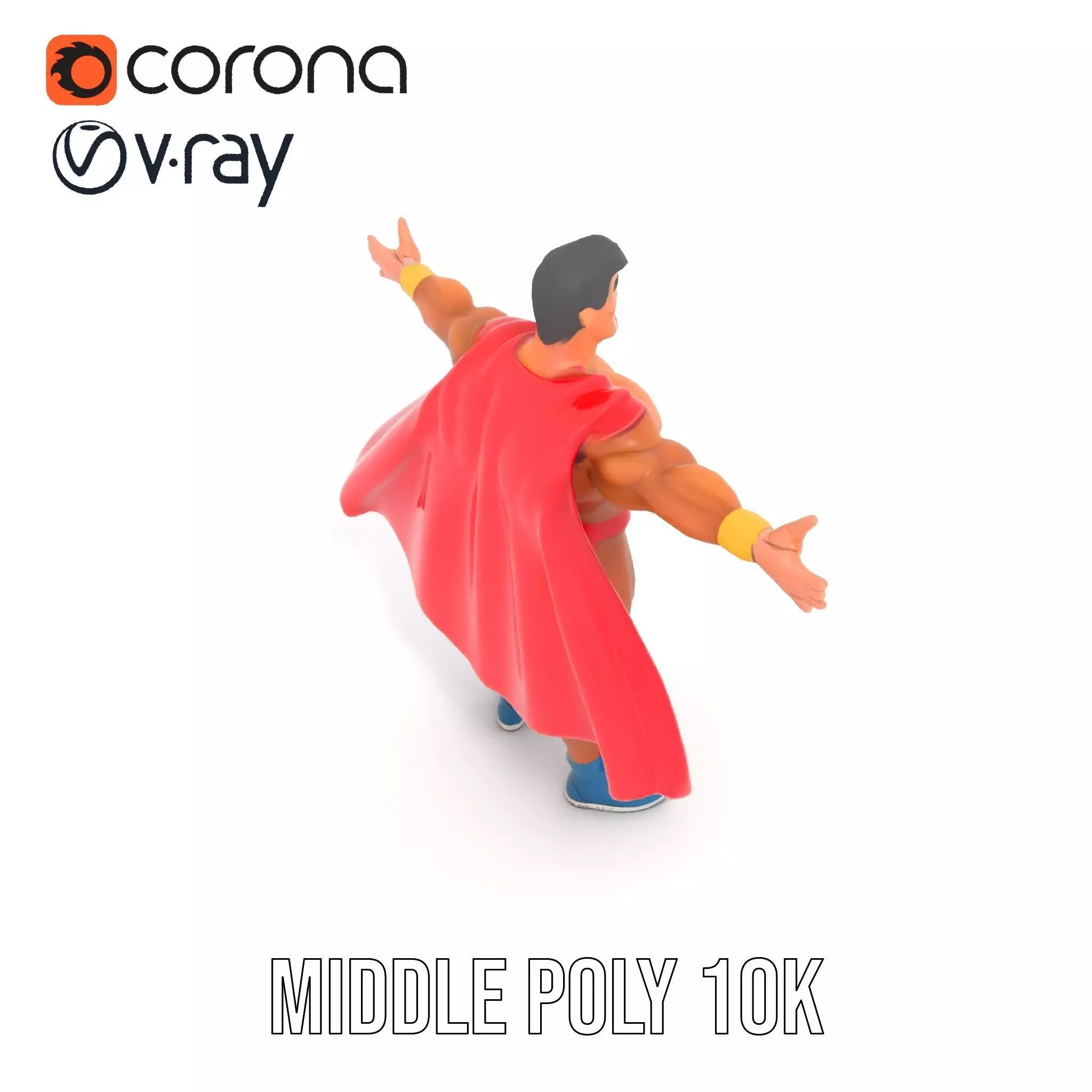 Heroic Red Cape model pack Low-poly 3D model_5