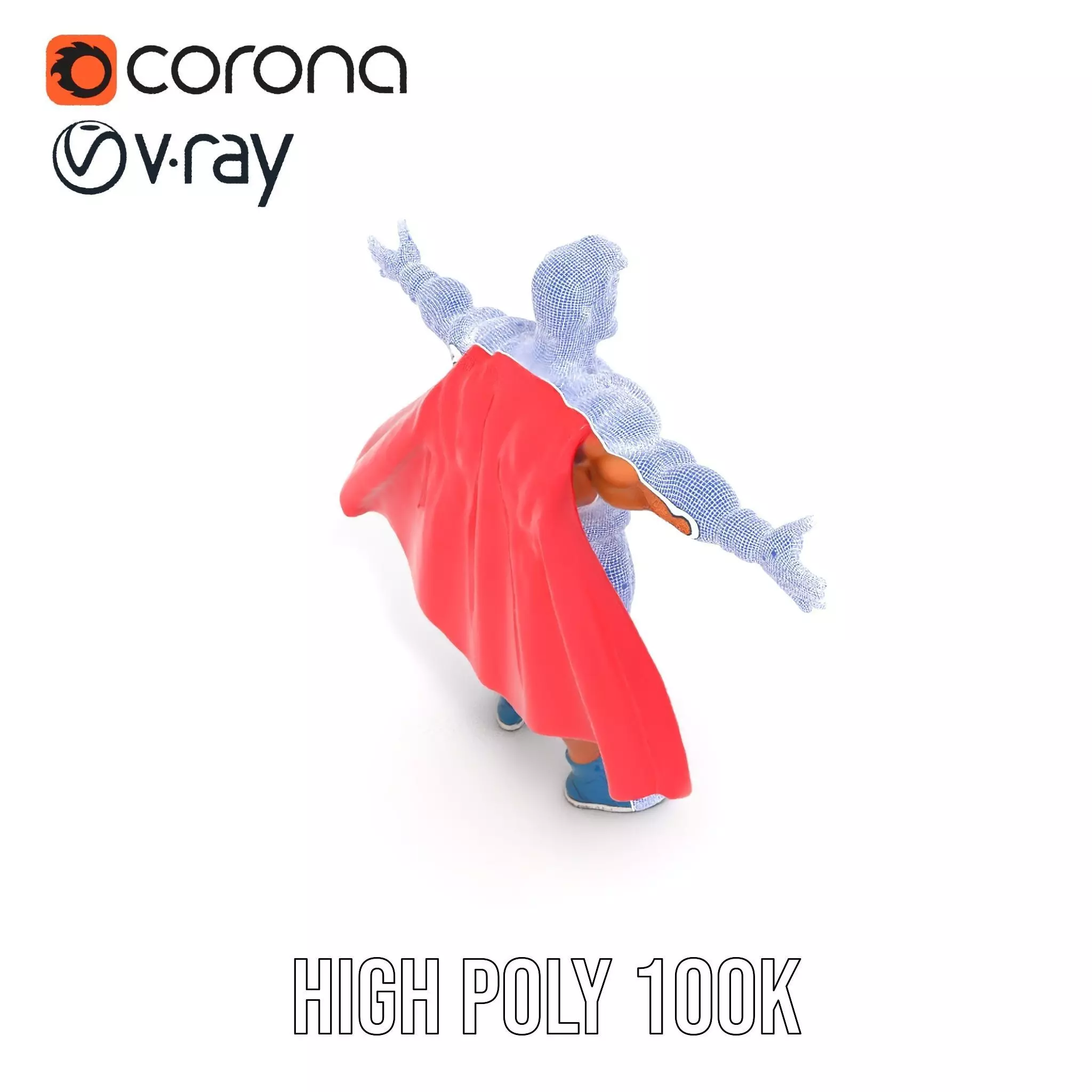 Heroic Red Cape model pack Low-poly 3D model_26