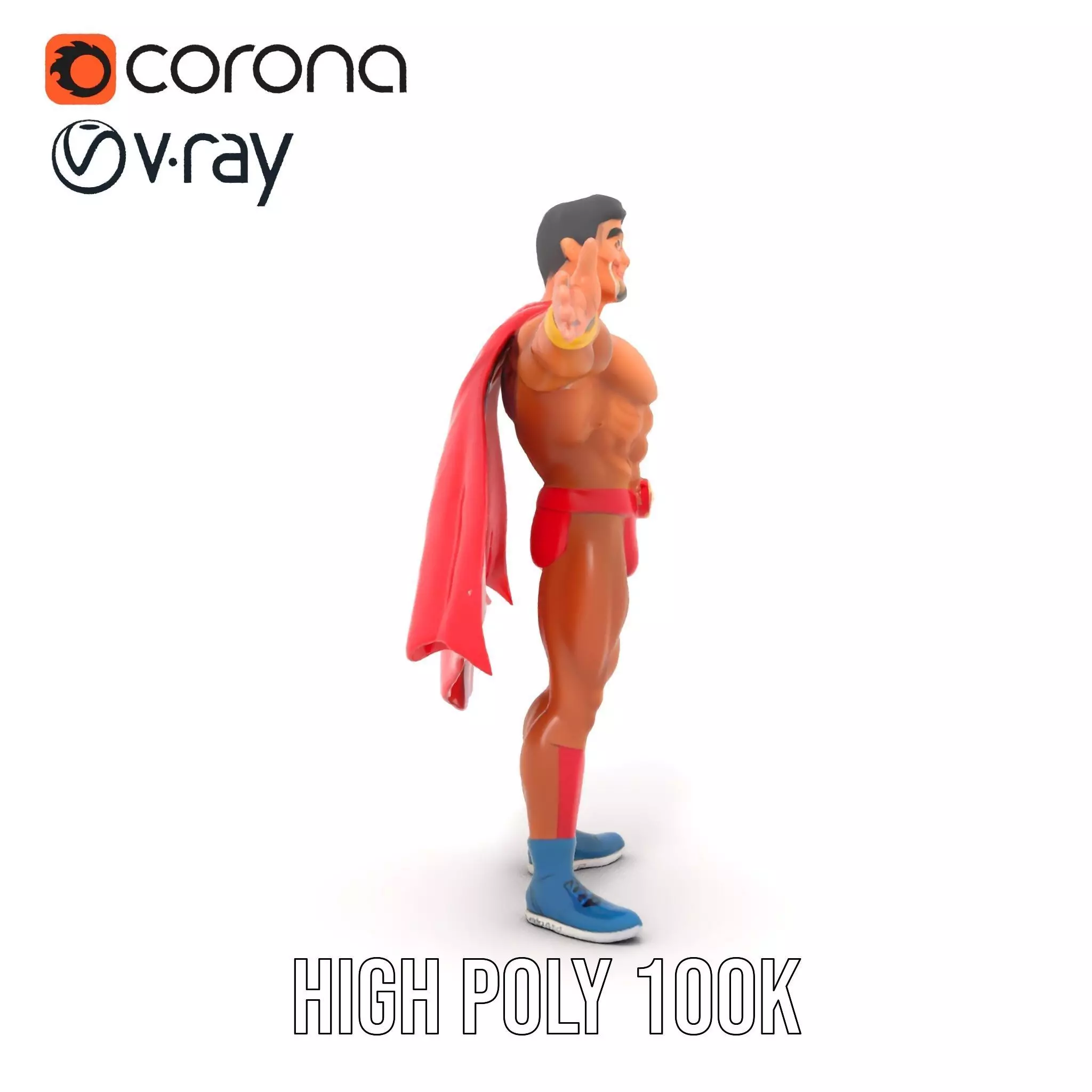 Heroic Red Cape model pack Low-poly 3D model_32