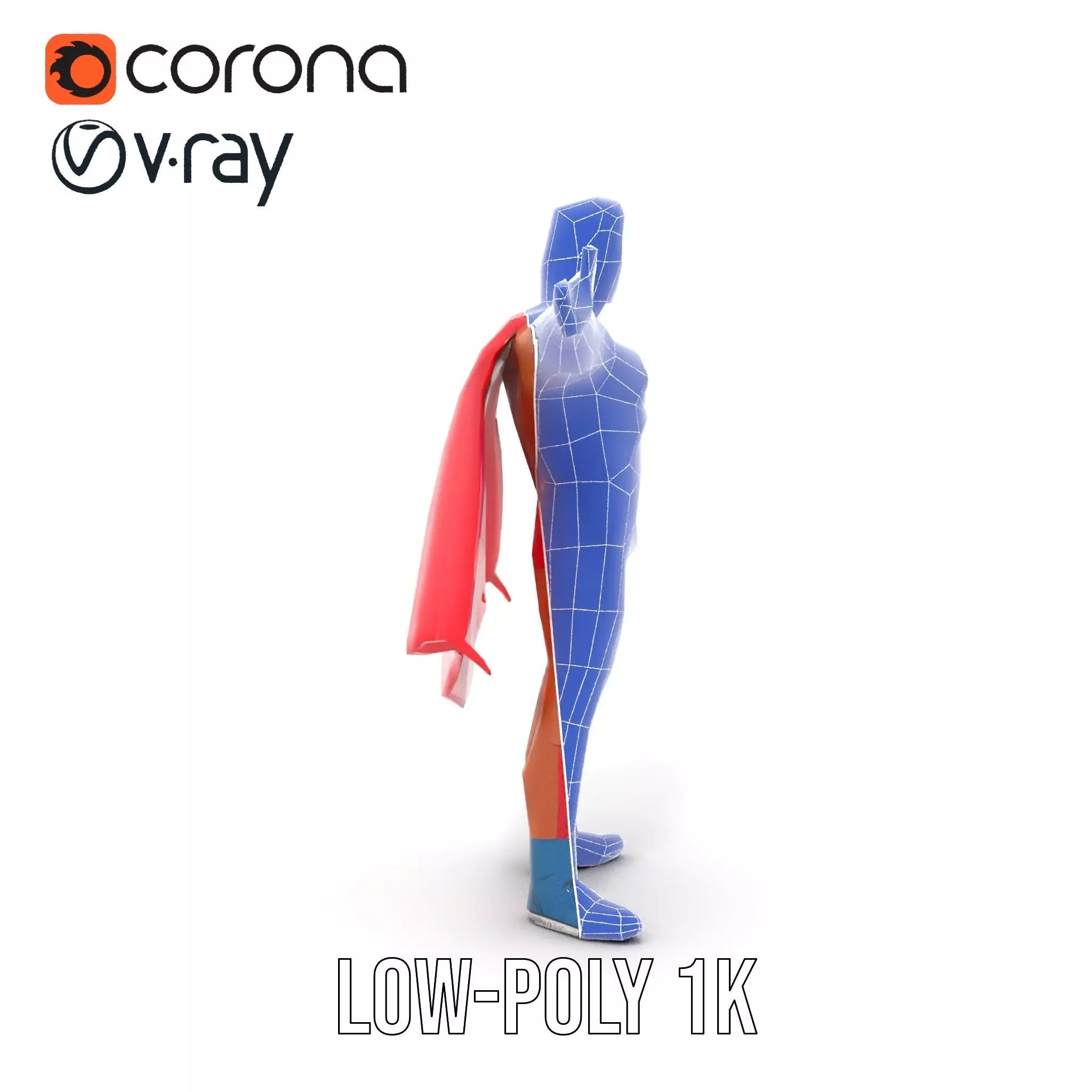 Heroic Red Cape model pack Low-poly 3D model_28