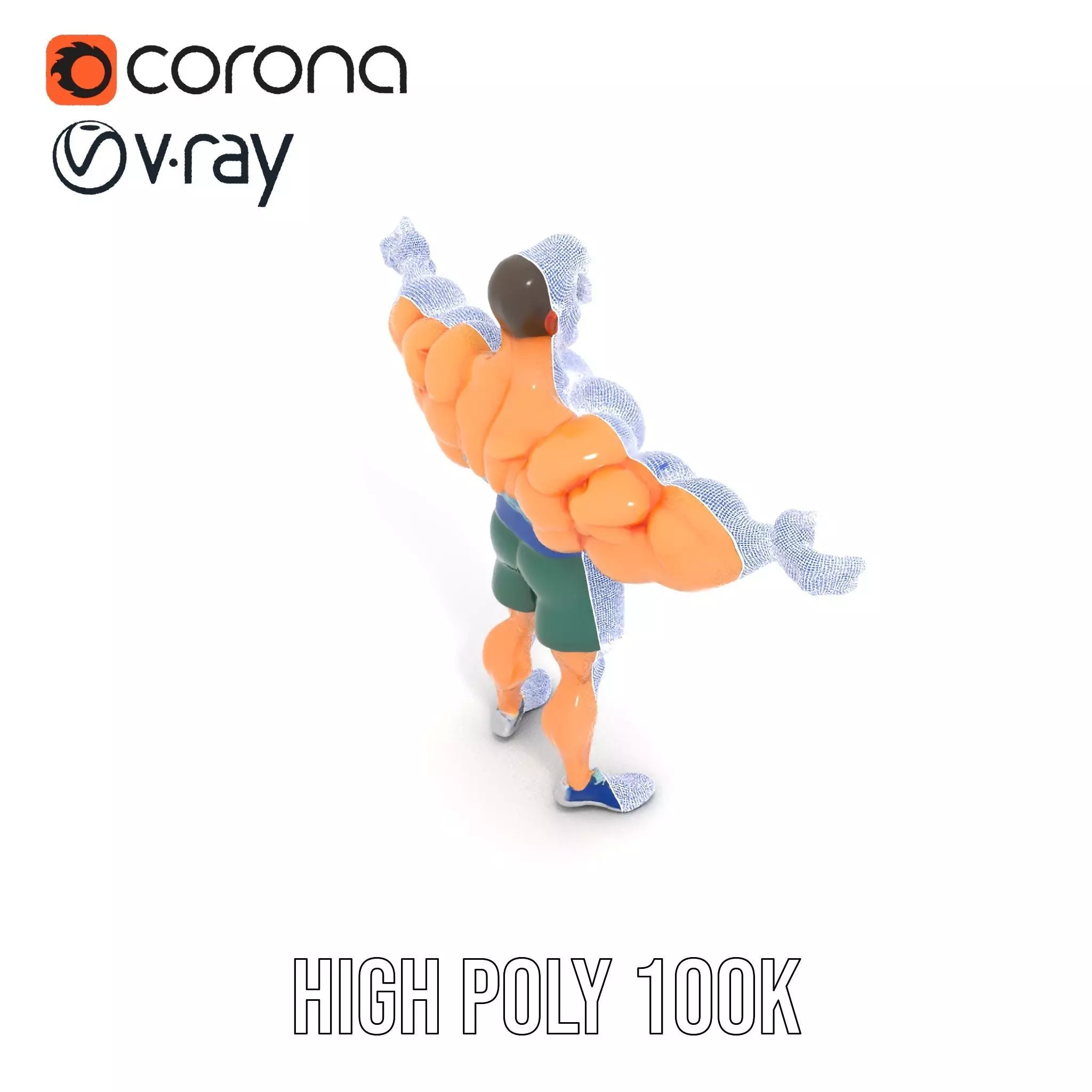 Animated Muscle Hero model pack Low-poly 3D model_26