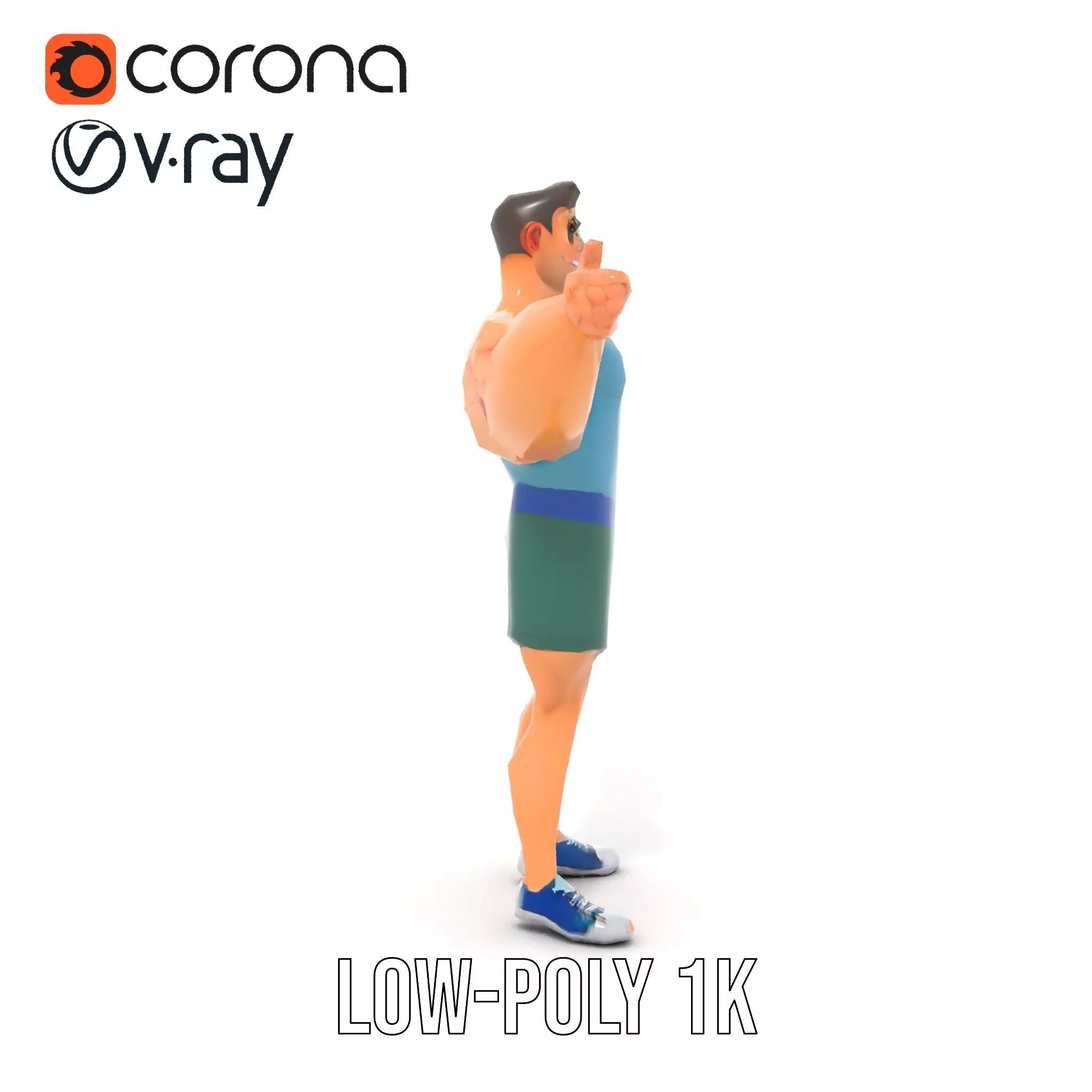 Animated Muscle Hero model pack Low-poly 3D model_22