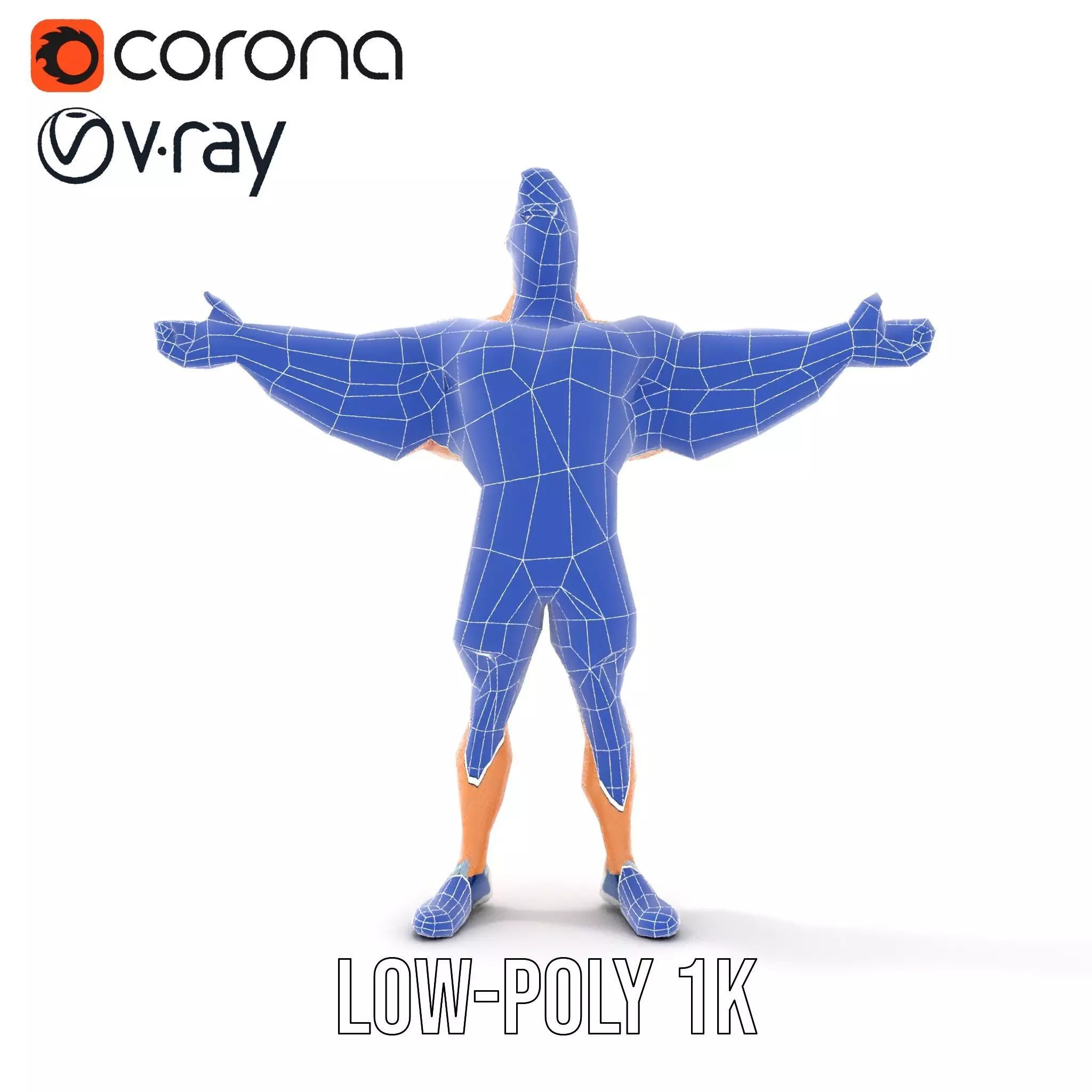 Animated Muscle Hero model pack Low-poly 3D model_12