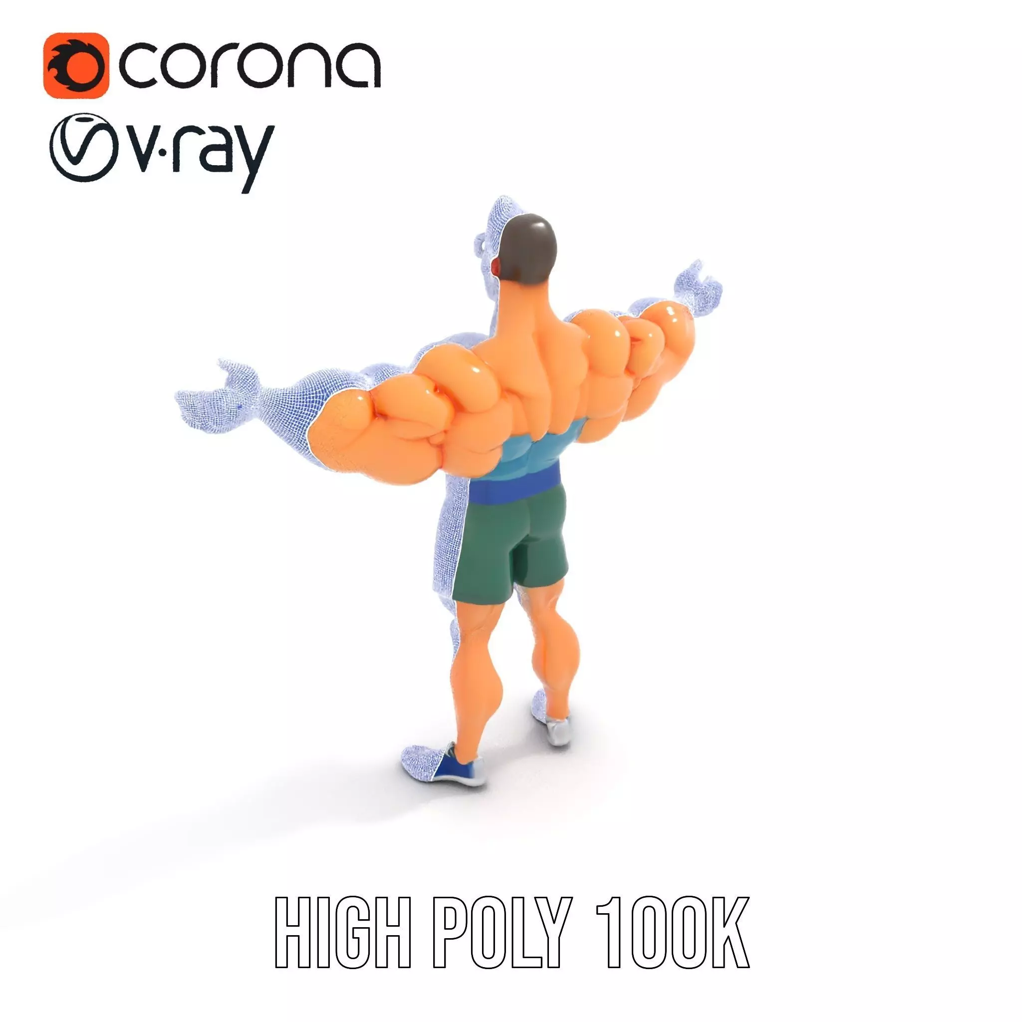 Animated Muscle Hero model pack Low-poly 3D model_34