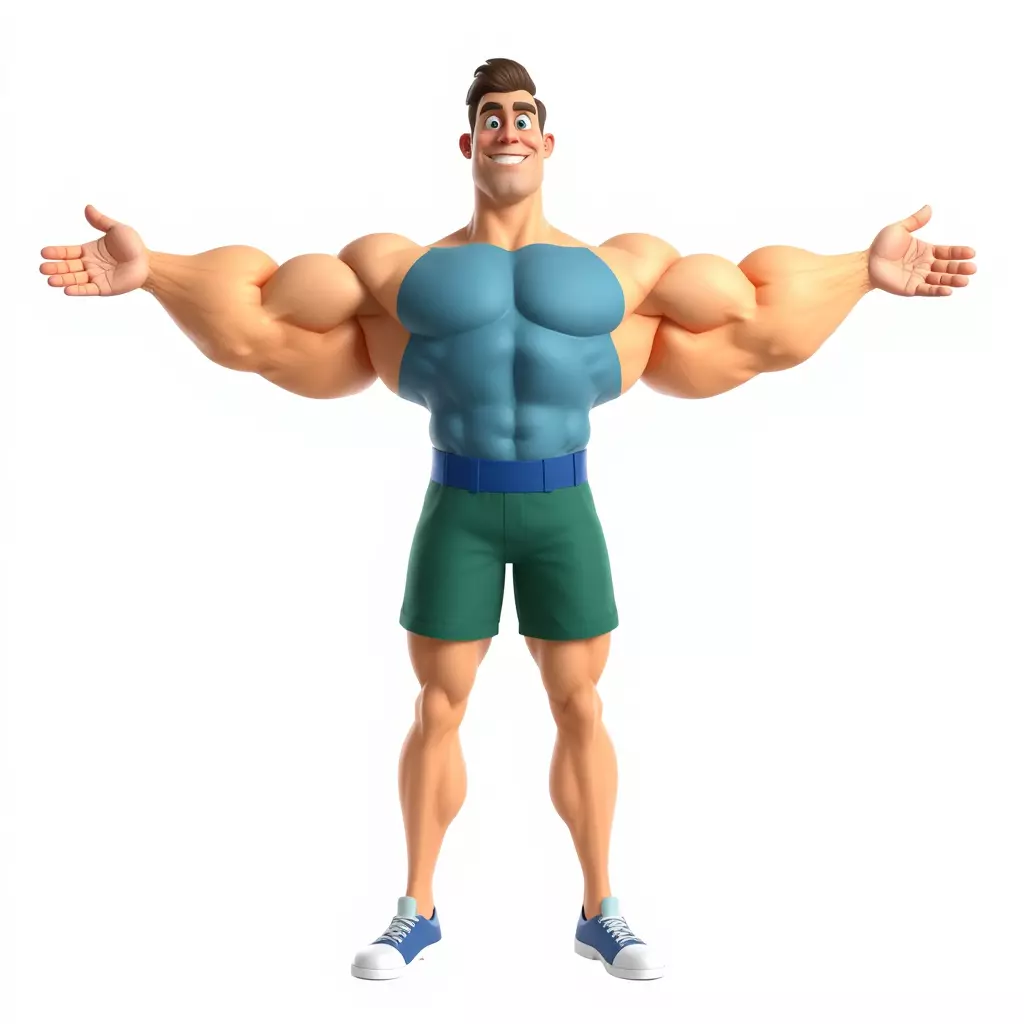 Animated Muscle Hero model pack Low-poly 3D model_2