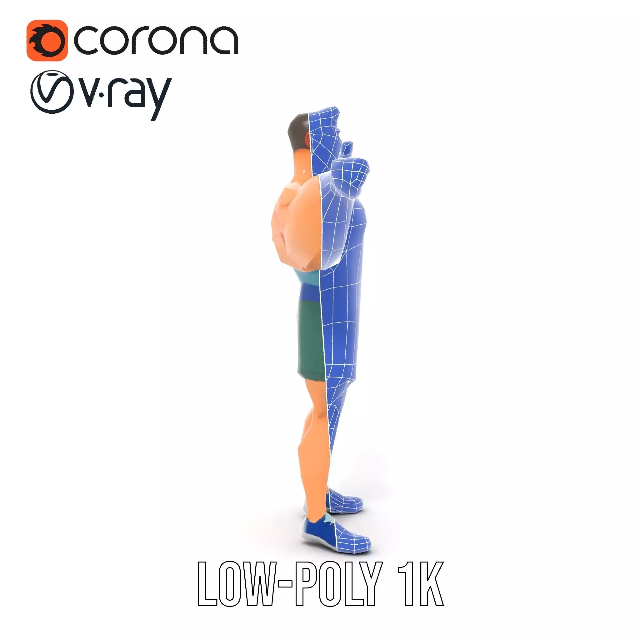 Animated Muscle Hero model pack Low-poly 3D model_16