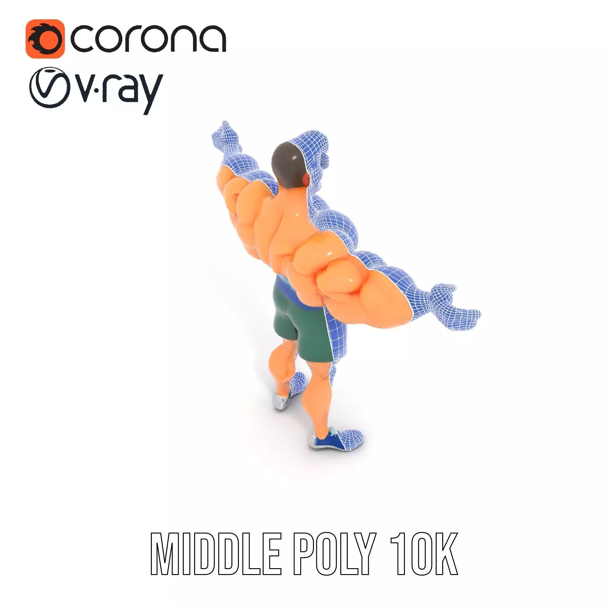 Animated Muscle Hero model pack Low-poly 3D model_27