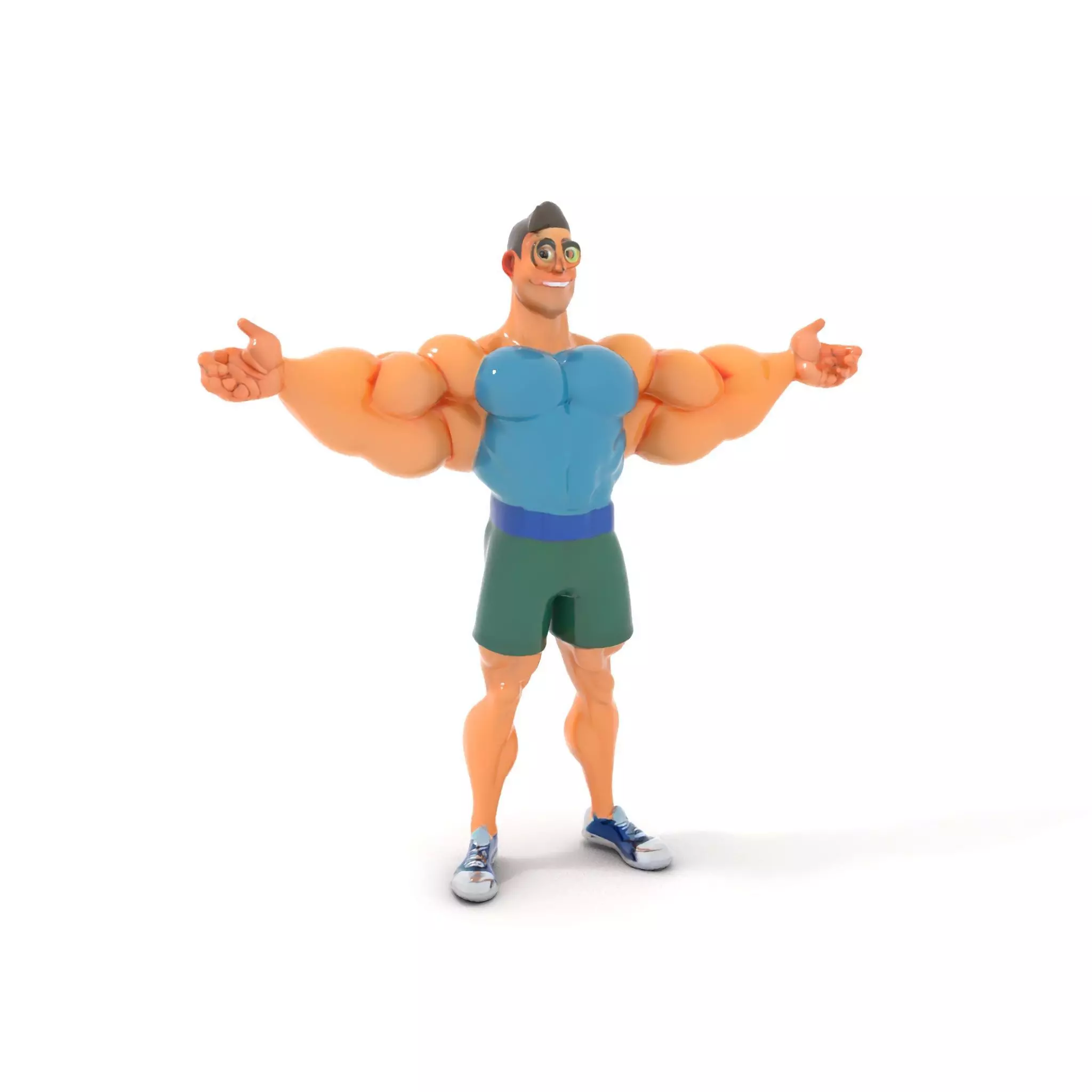 Animated Muscle Hero model pack Low-poly 3D model_0